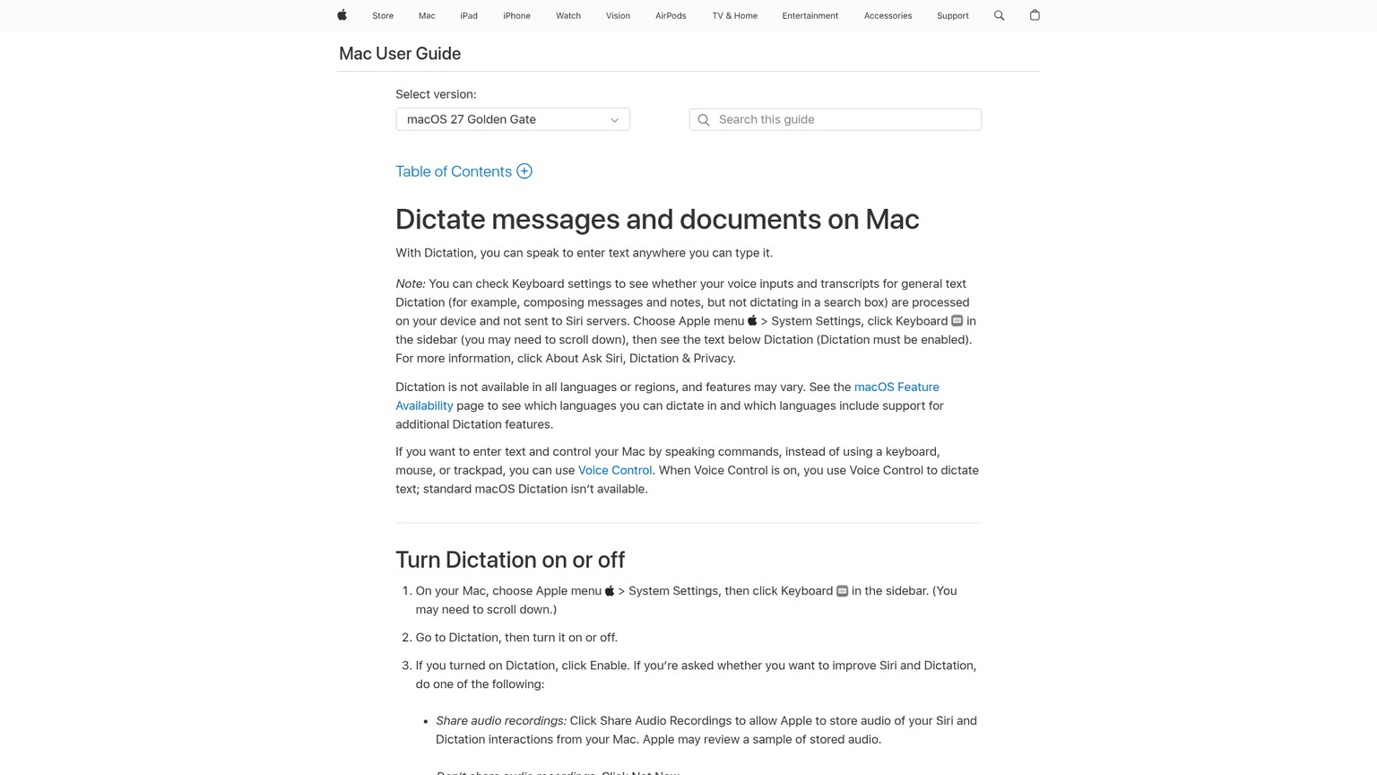 La guida ufficiale di Apple per attivare e usare la dettatura su Mac