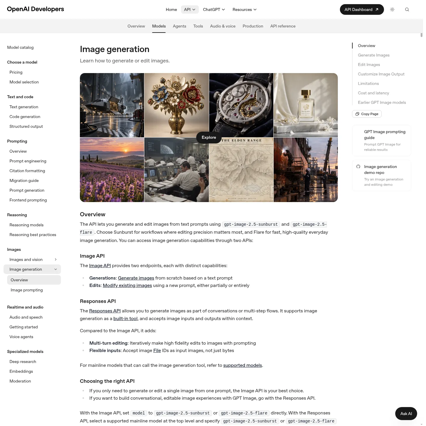 OpenAI's official GPT Image generation and editing documentation