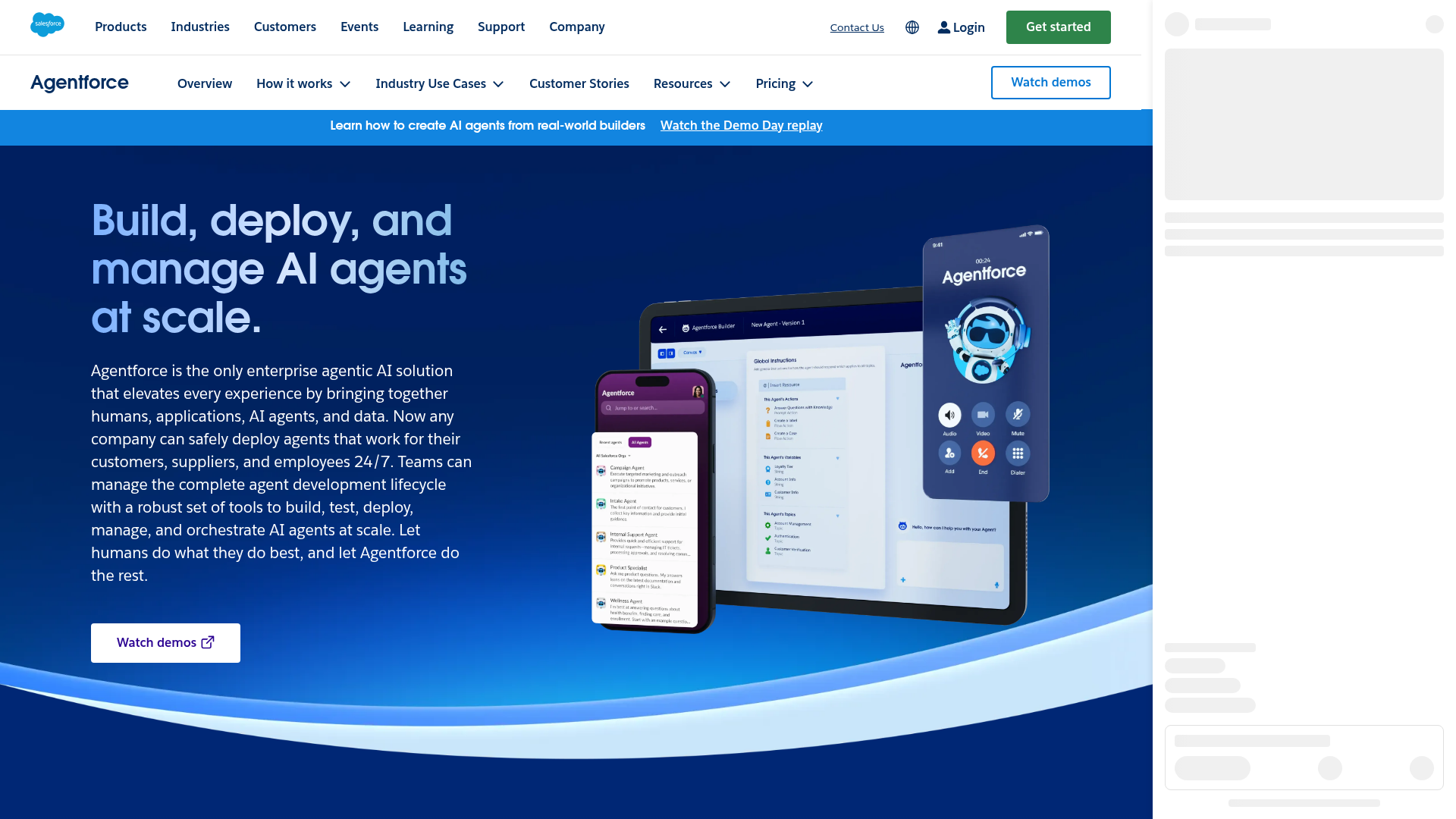 Salesforce Agentforce page