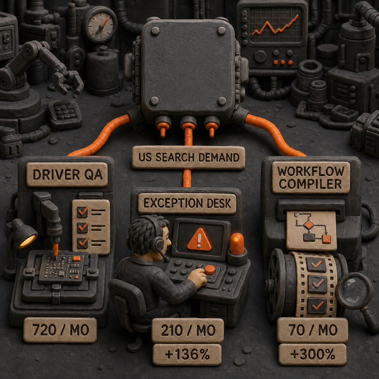 Three demand-backed products around MHS driver assurance, exception handling, and workflow compilation