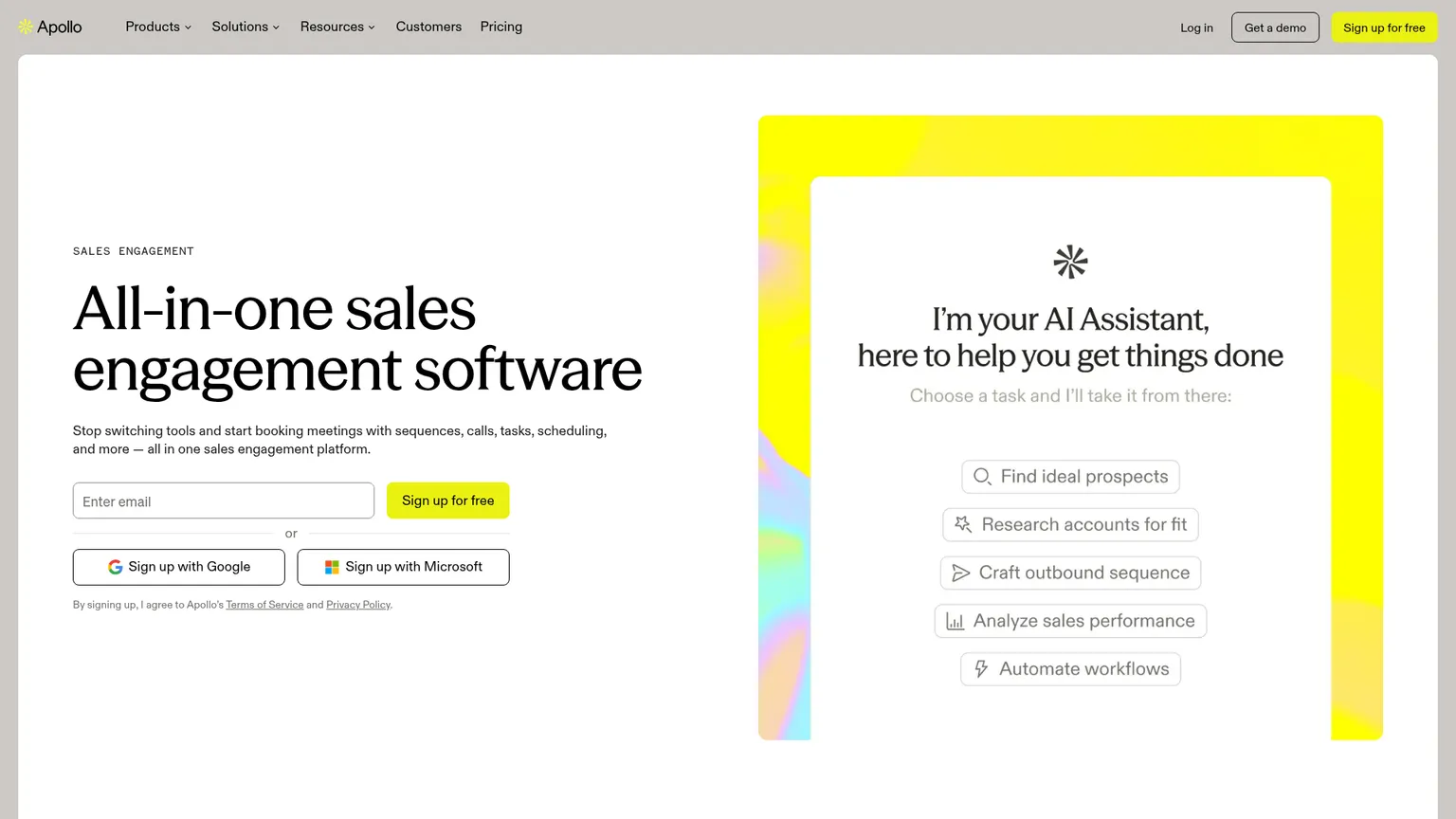 Apollo sales engagement page showing sequence steps, messages, dialing and tasks