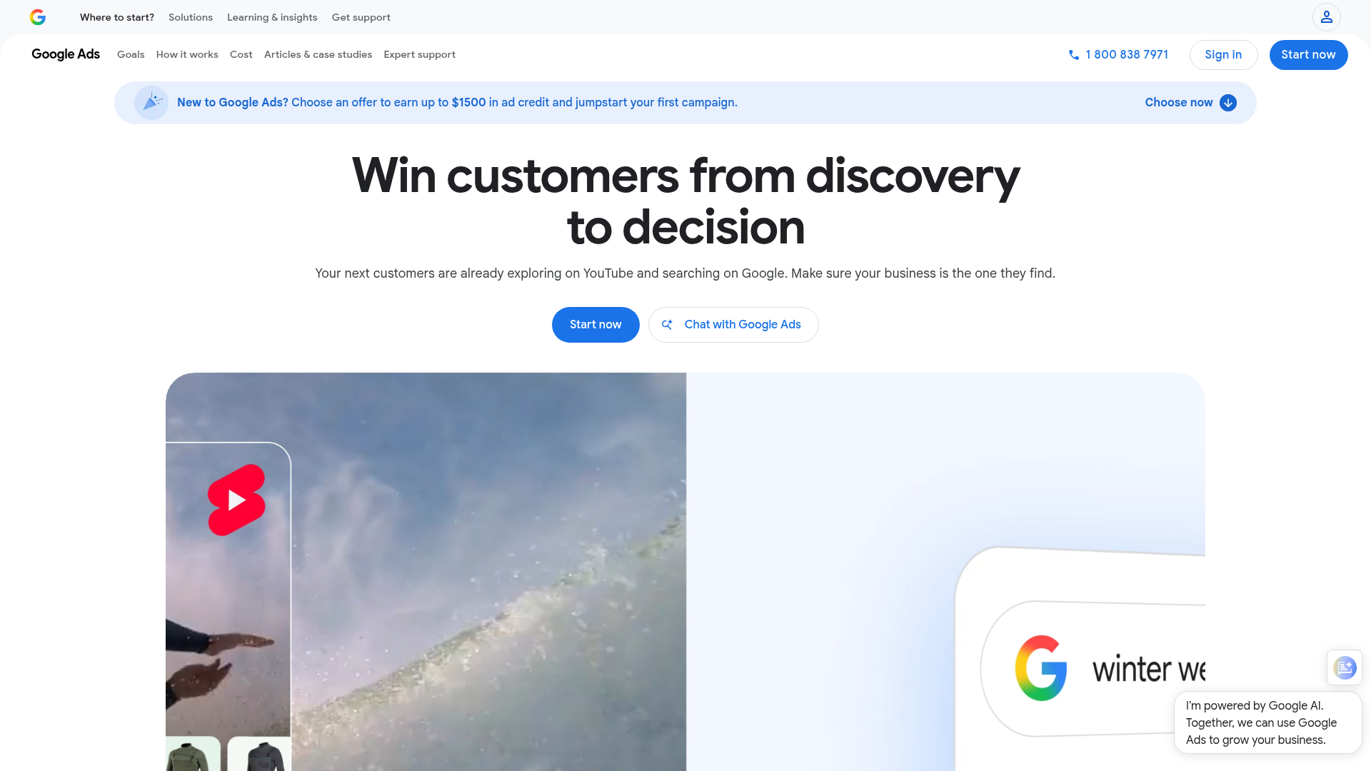 Google Ads product interface and campaign controls