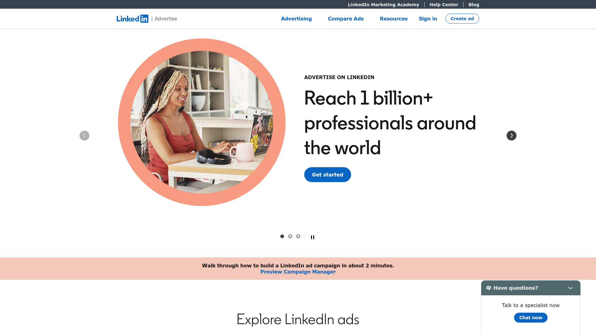 LinkedIn Accelerate advertising campaign workflow