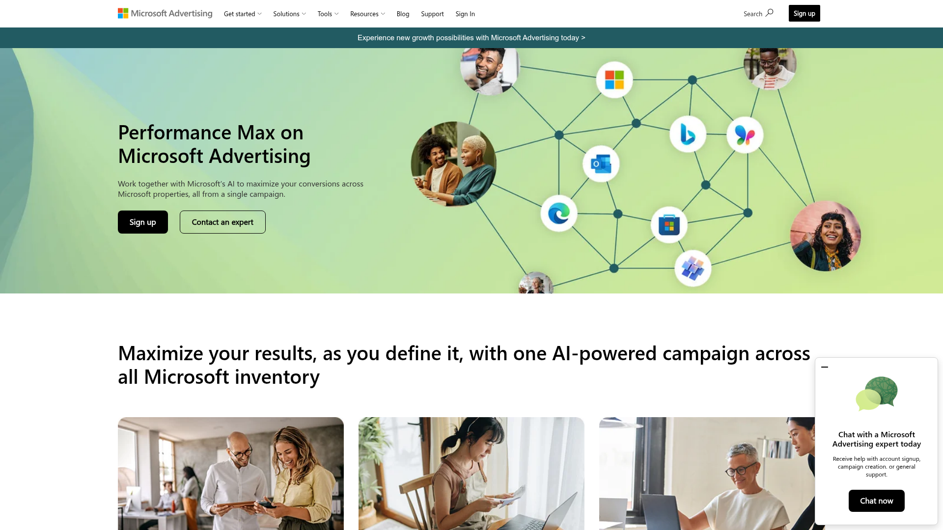 Microsoft Advertising Performance Max product page