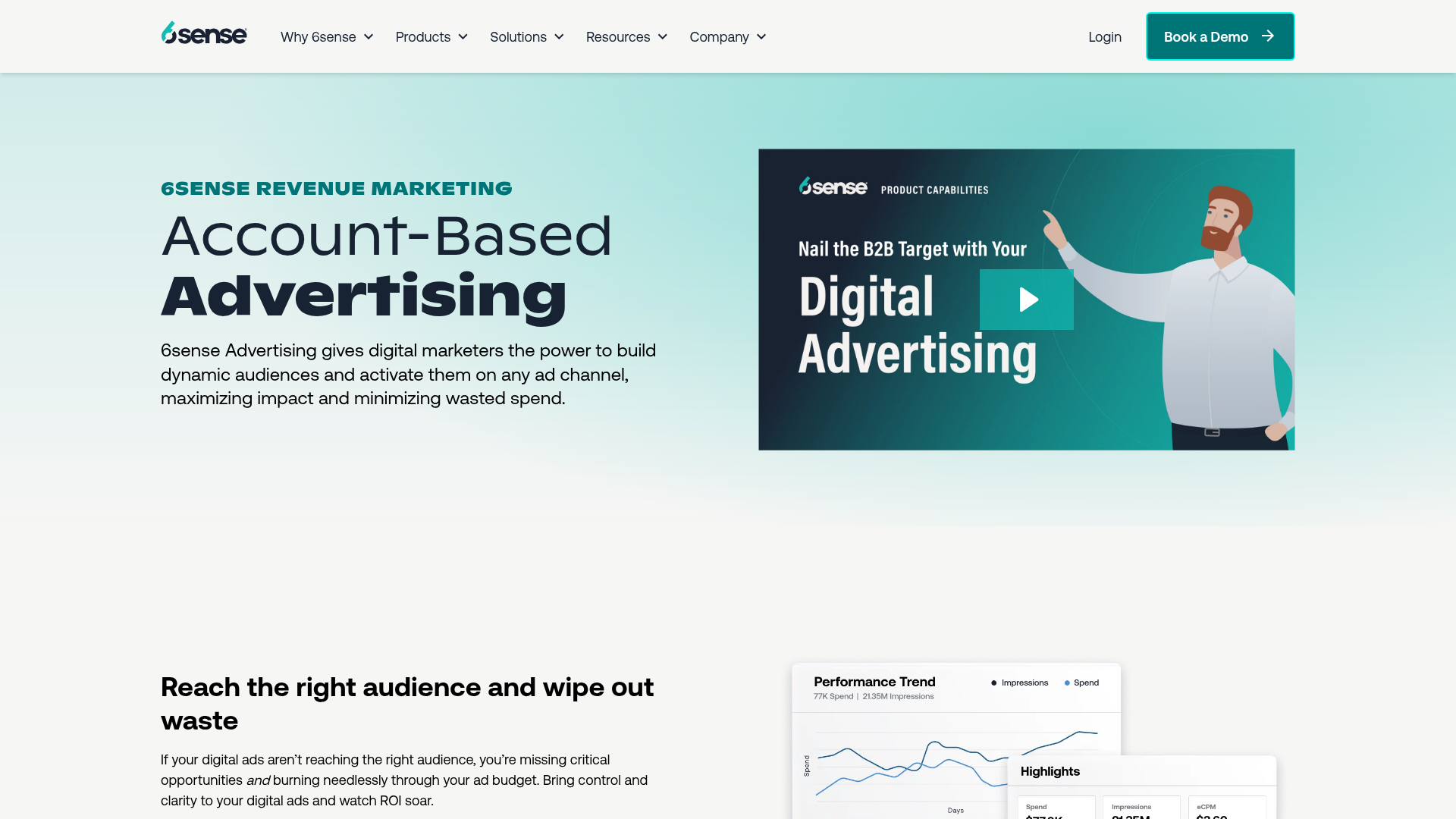 6sense Advertising platform and buying-stage capabilities