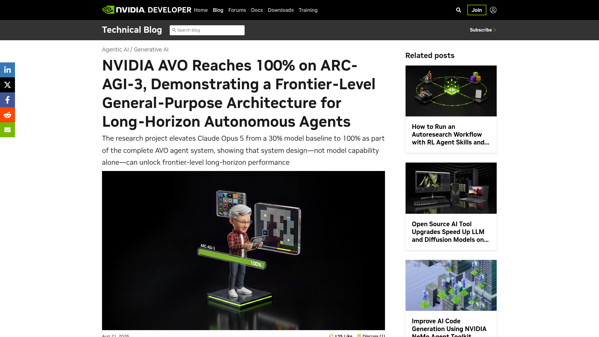 NVIDIA AVO research article showing its long-horizon agent results
