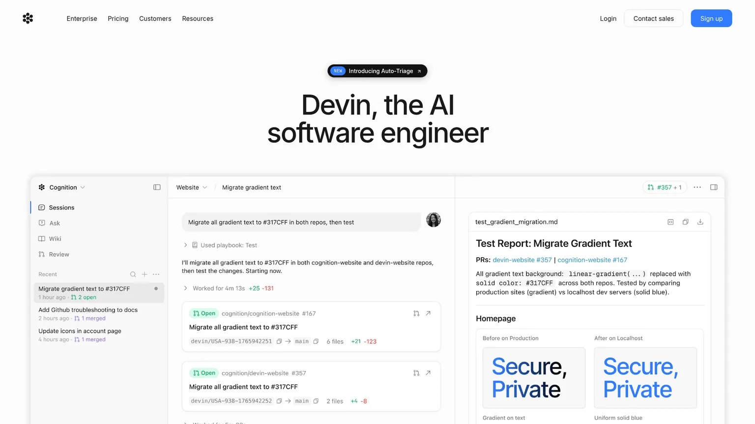 Schermata di Devin AI