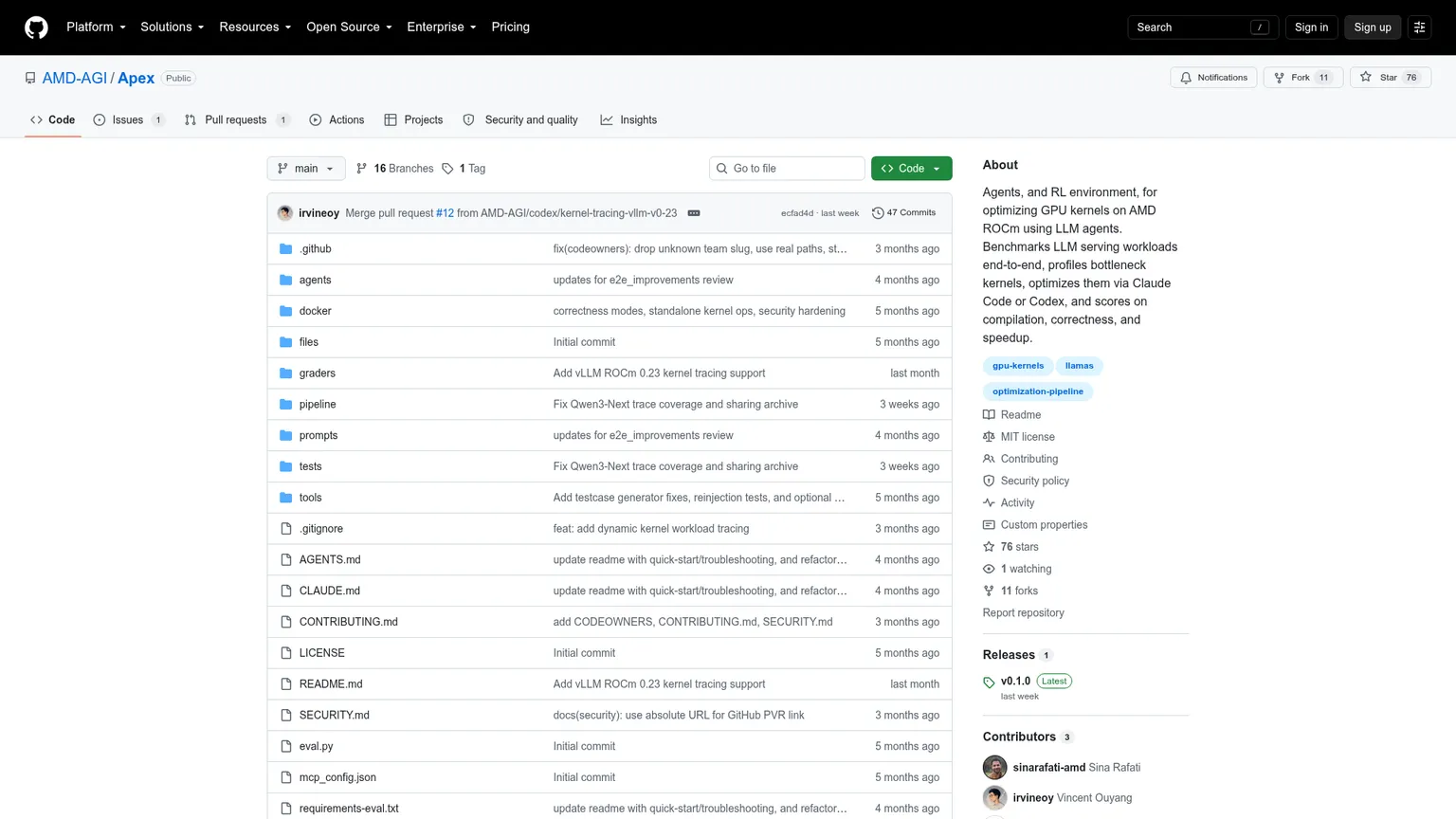 Repository GitHub di AMD-AGI Apex