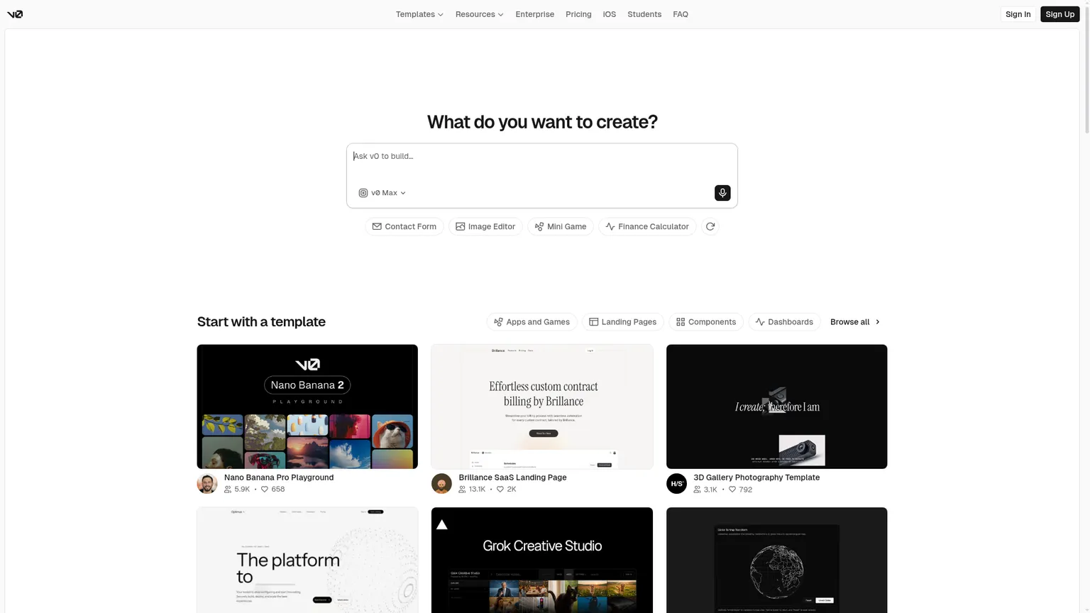 v0 screenshot