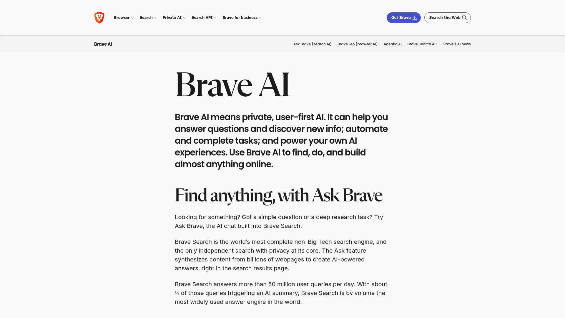 Brave browser AI features