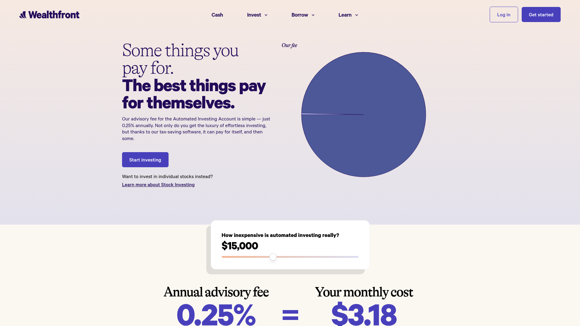 Wealthfront automated investing pricing