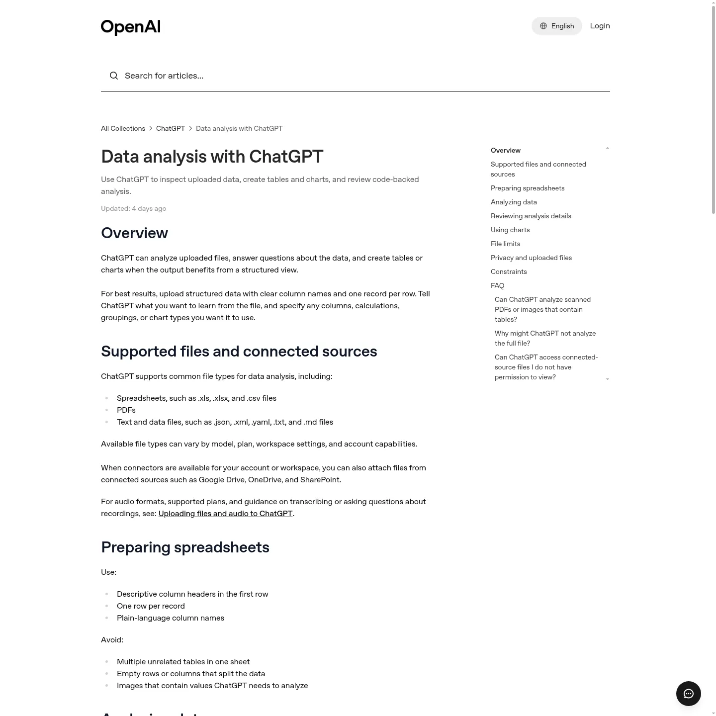 OpenAI 官方 ChatGPT 数据分析文档