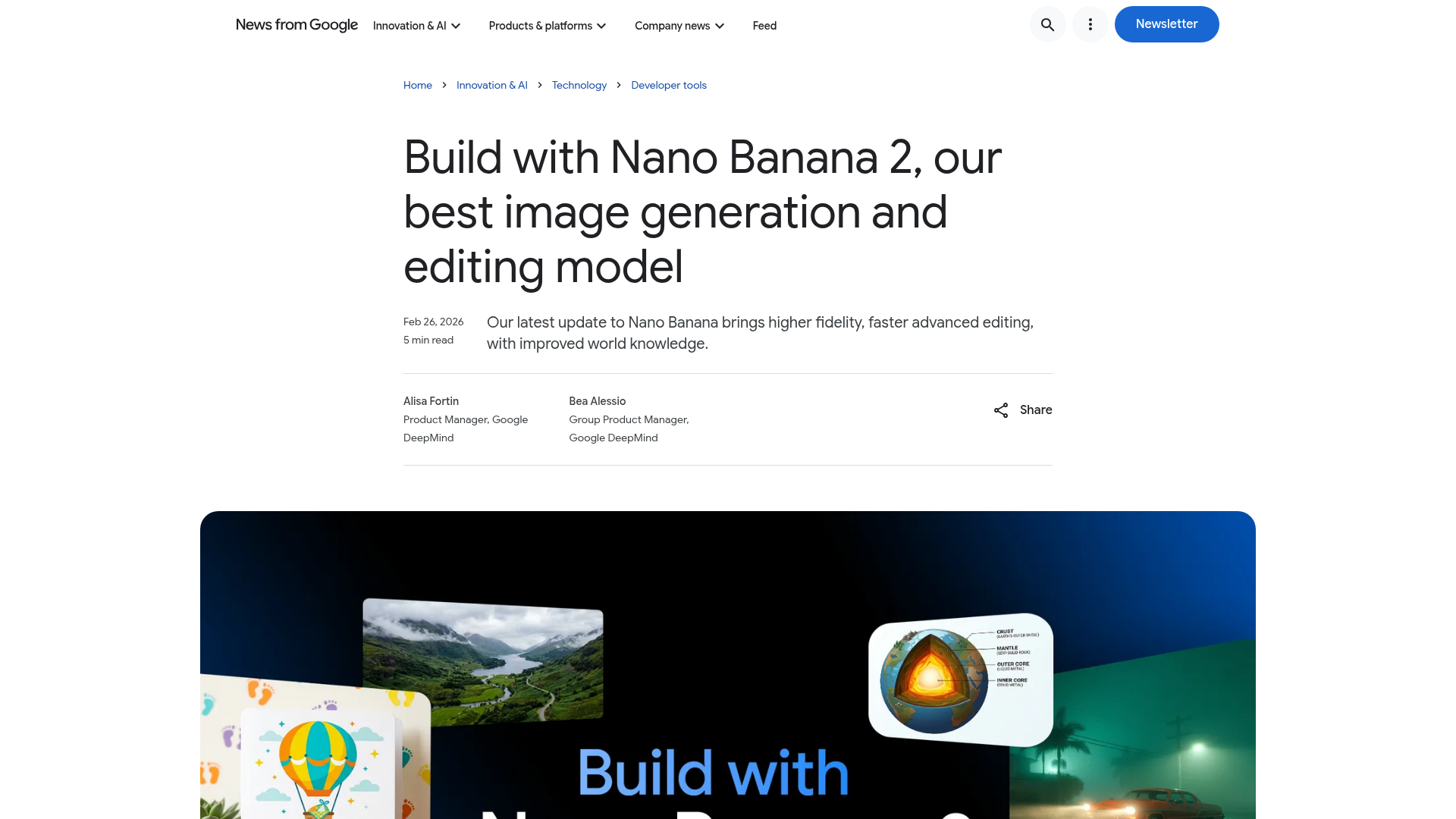 Google Nano Banana 2 image generation and editing announcement