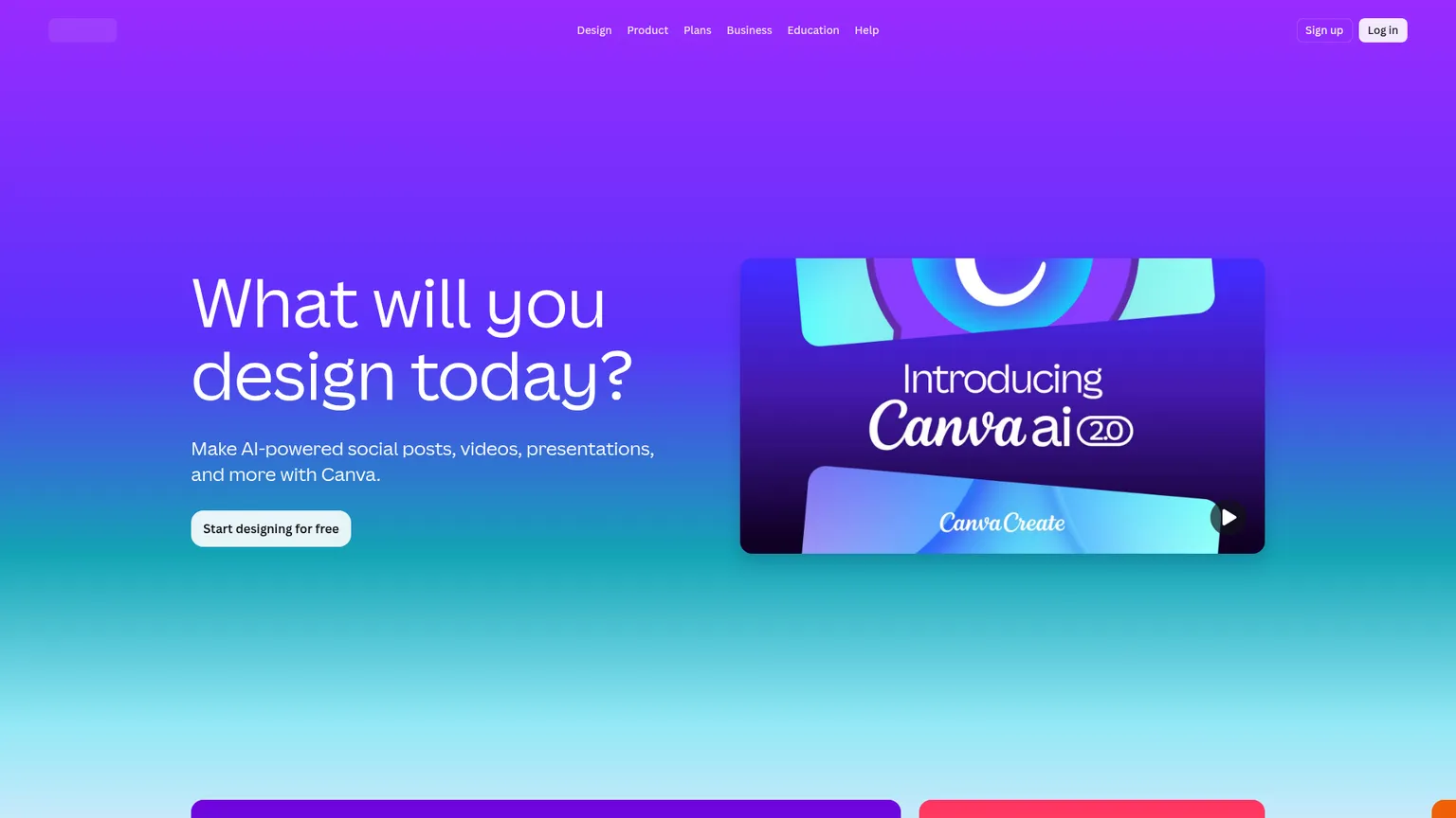 Canva homepage screenshot