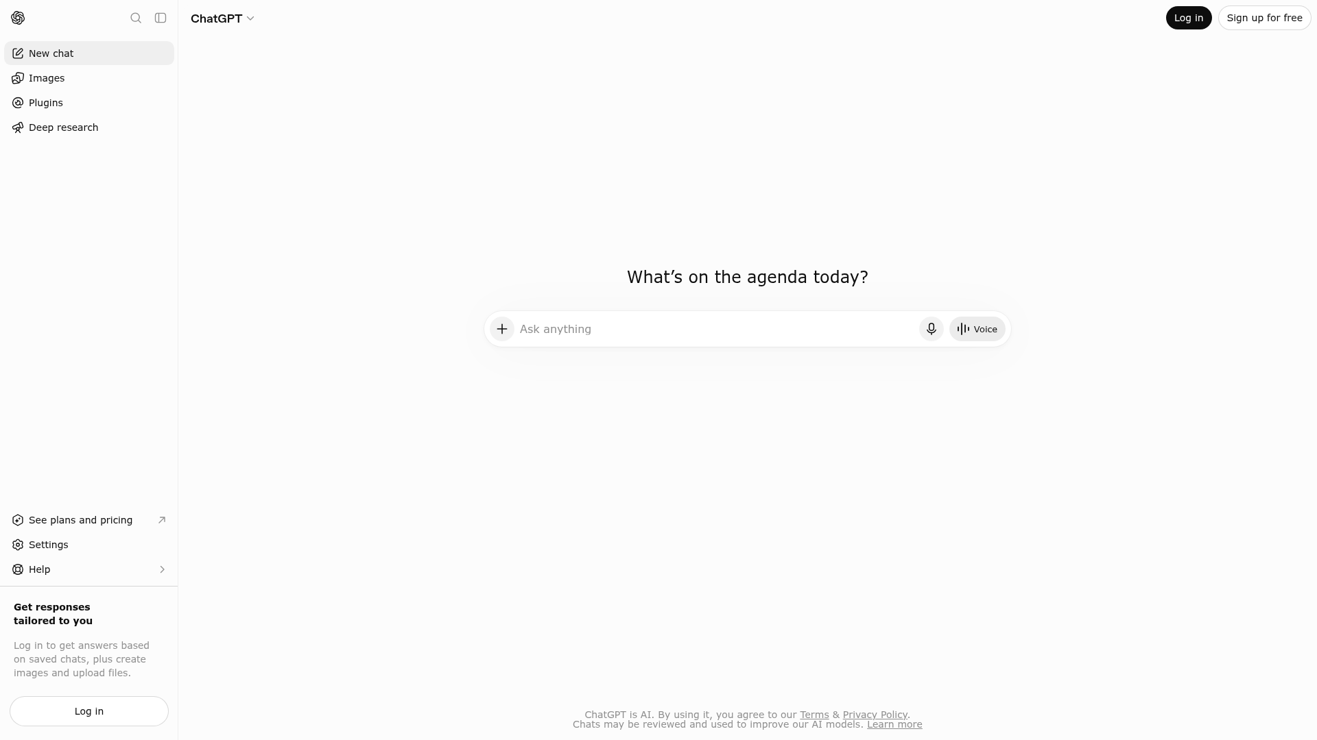 ChatGPT product interface