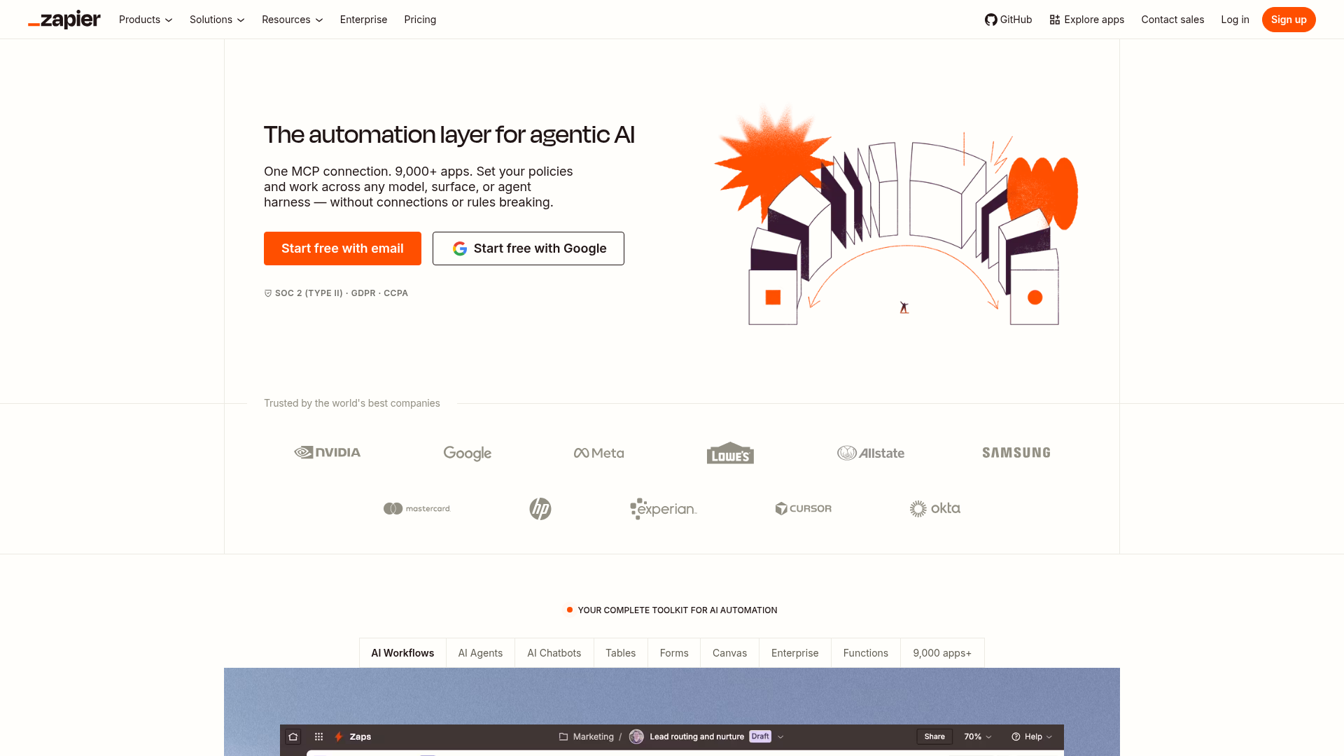 Zapier AI orchestration and automation platform