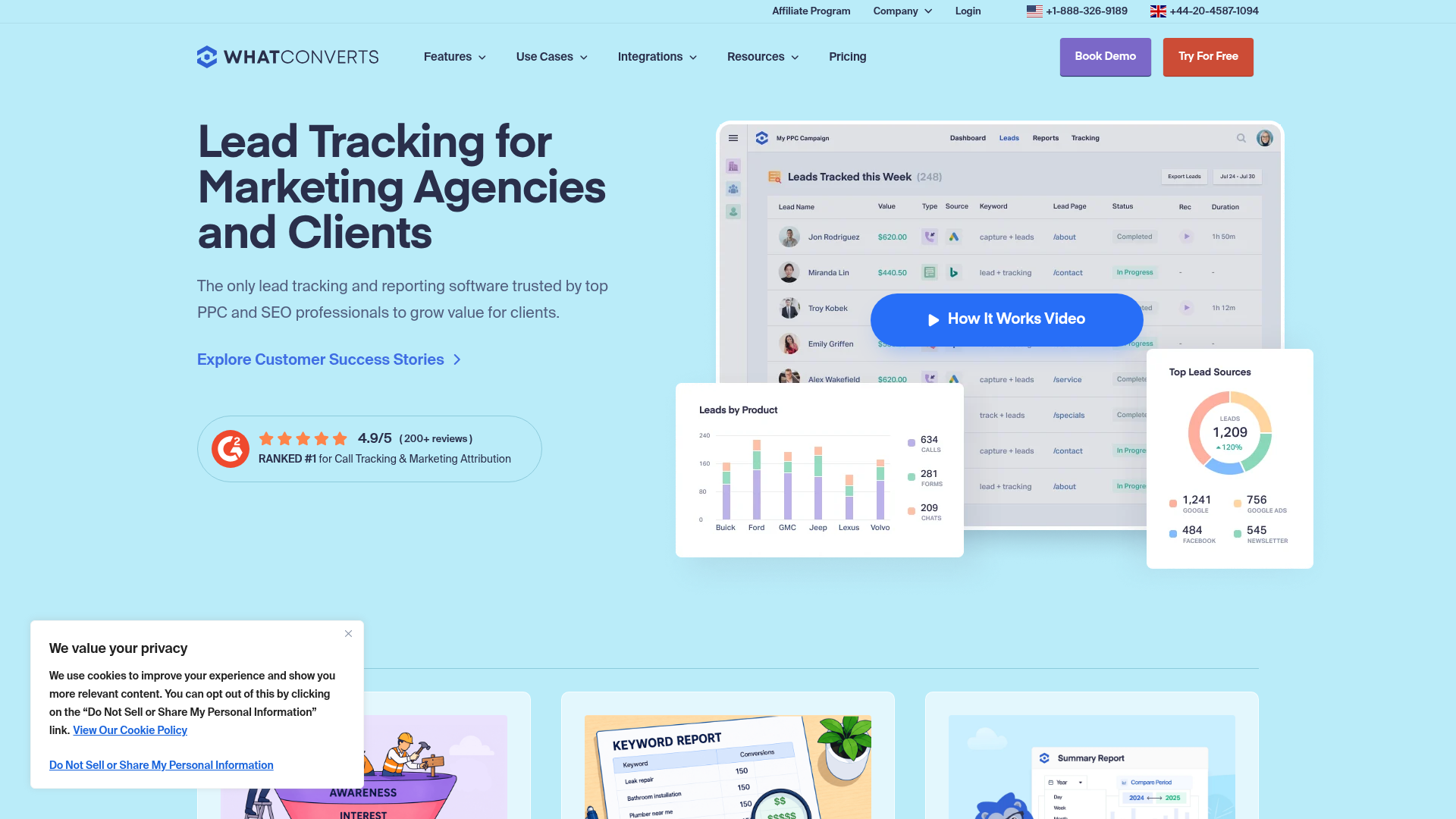 WhatConverts lead tracking and attribution platform