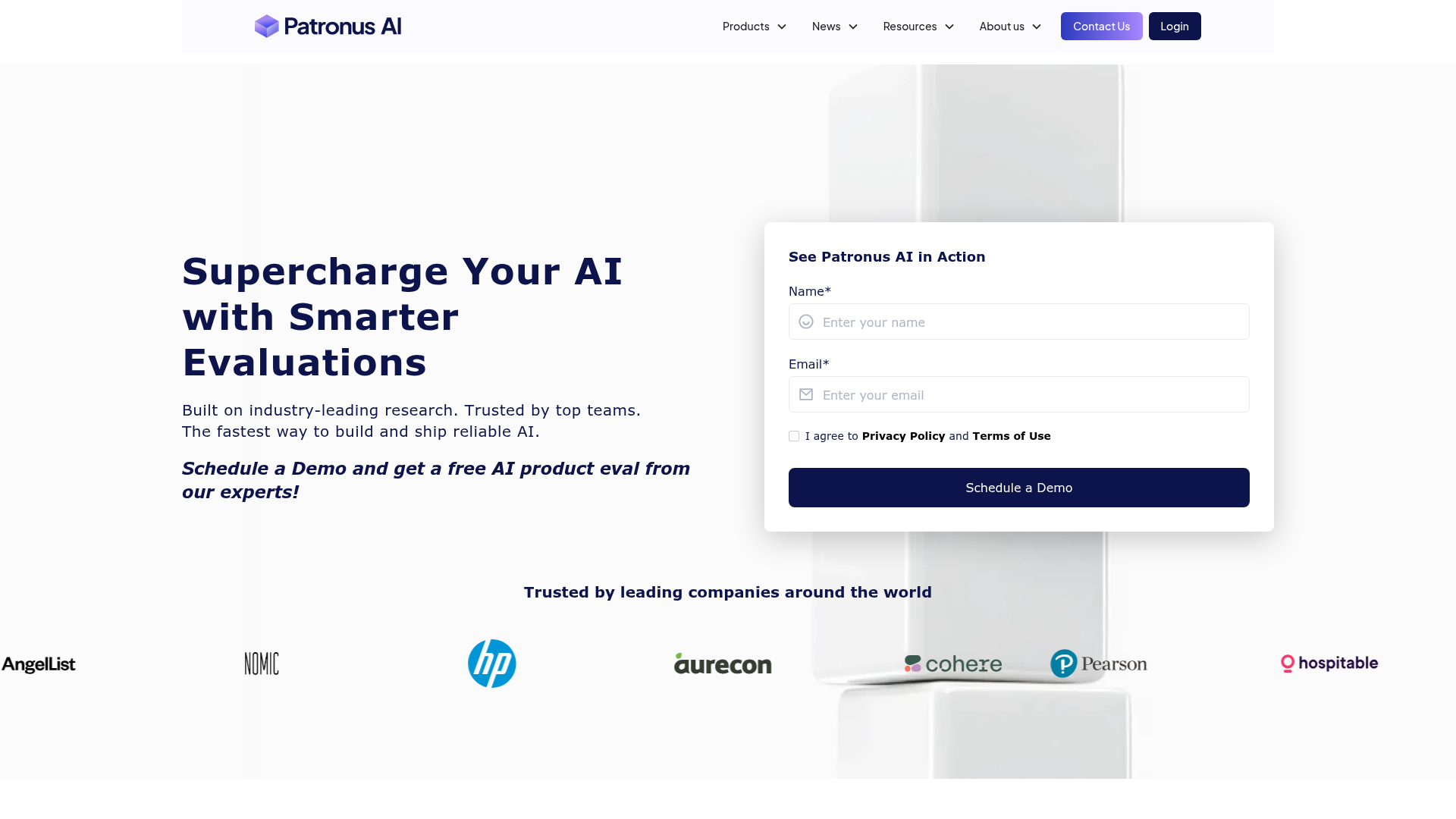 Patronus AI evaluator platform product page