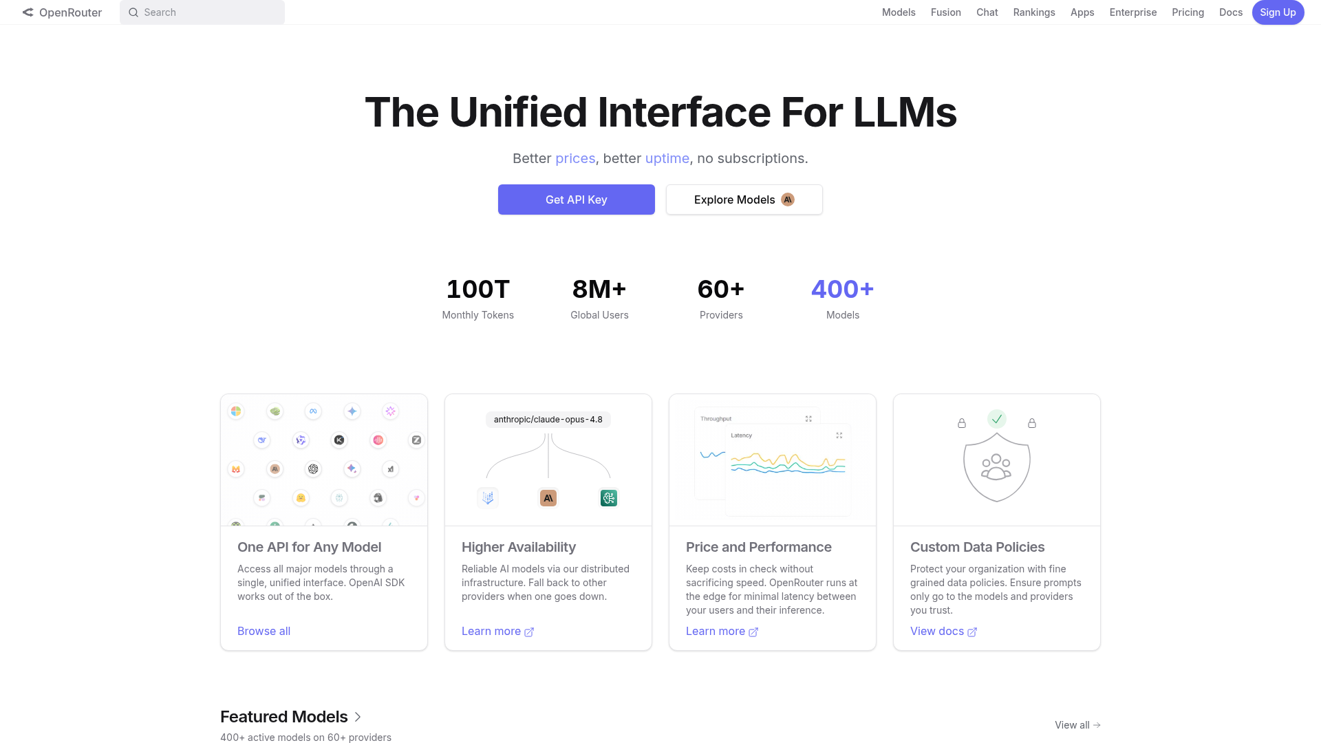 OpenRouter model marketplace