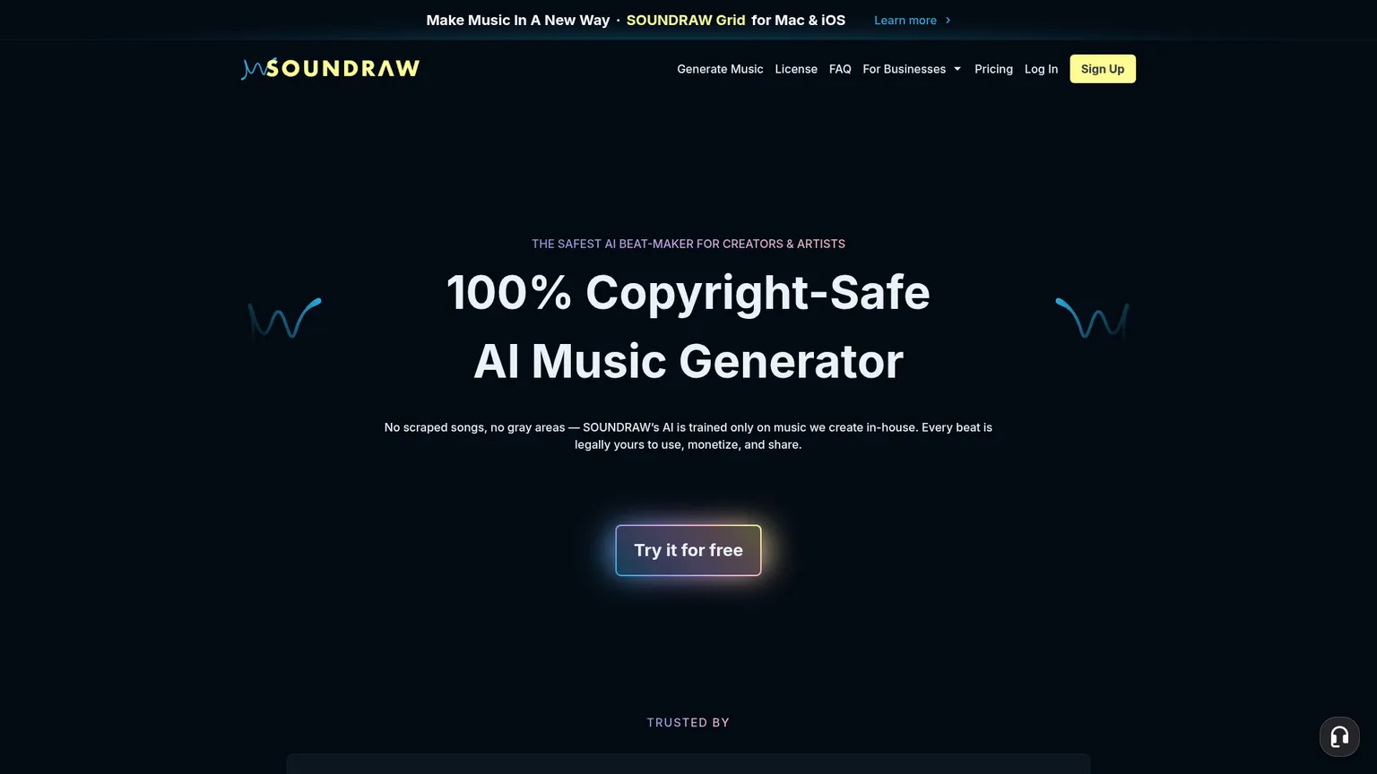 Generatore di musica AI SOUNDRAW per creare e modificare tracce di sottofondo e beat