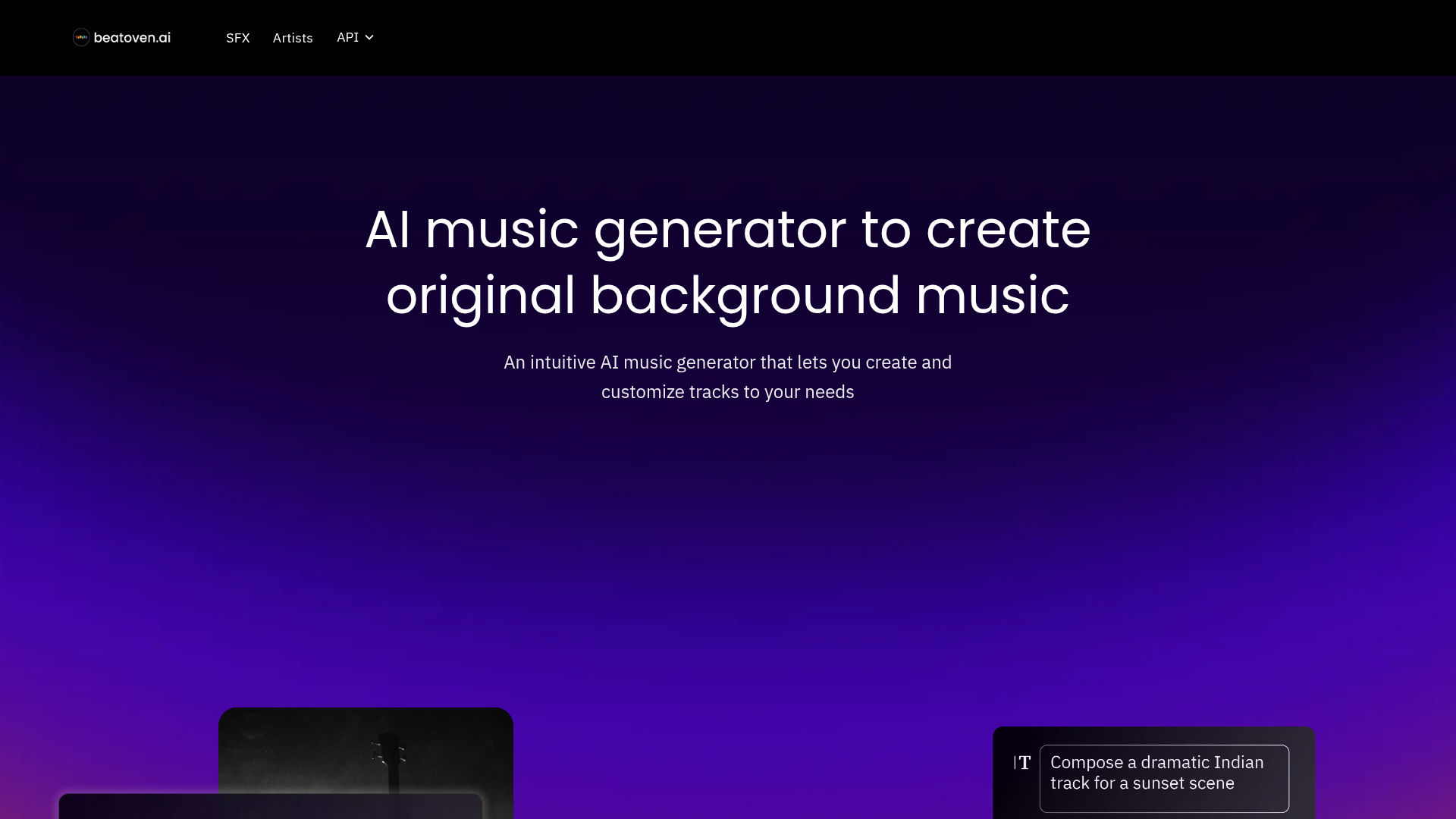 Beatoven Maestro AI background music and sound effects generator