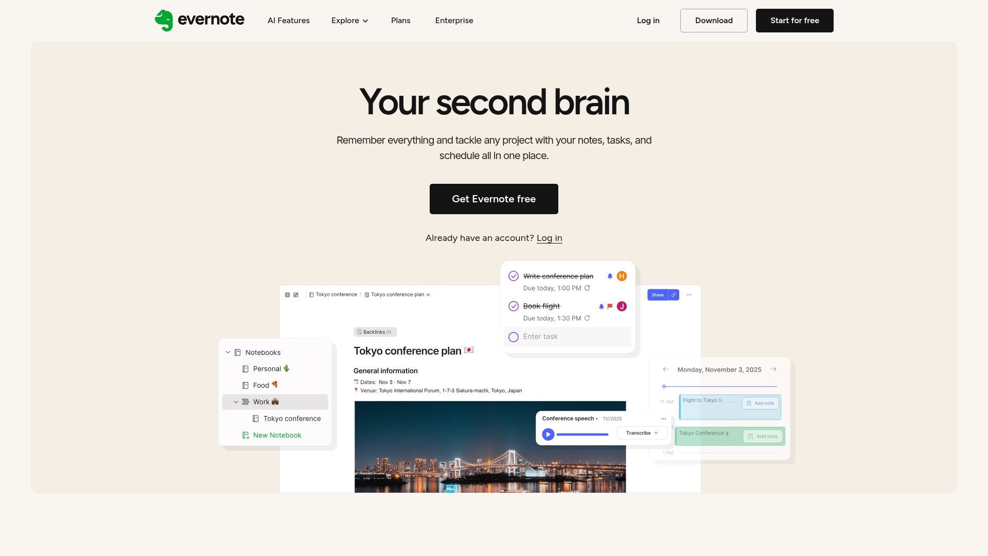 Evernote web clipping and archive screenshot