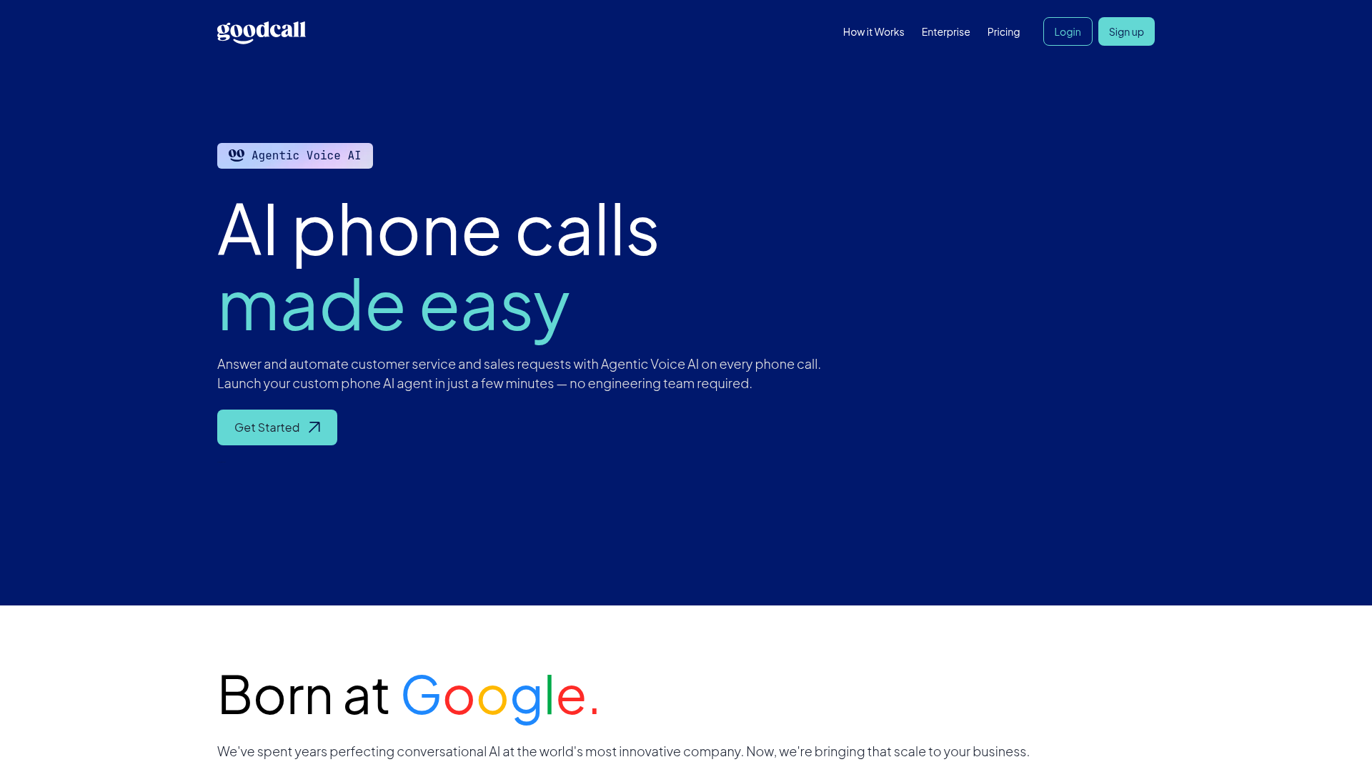 Goodcall AI phone agent screenshot
