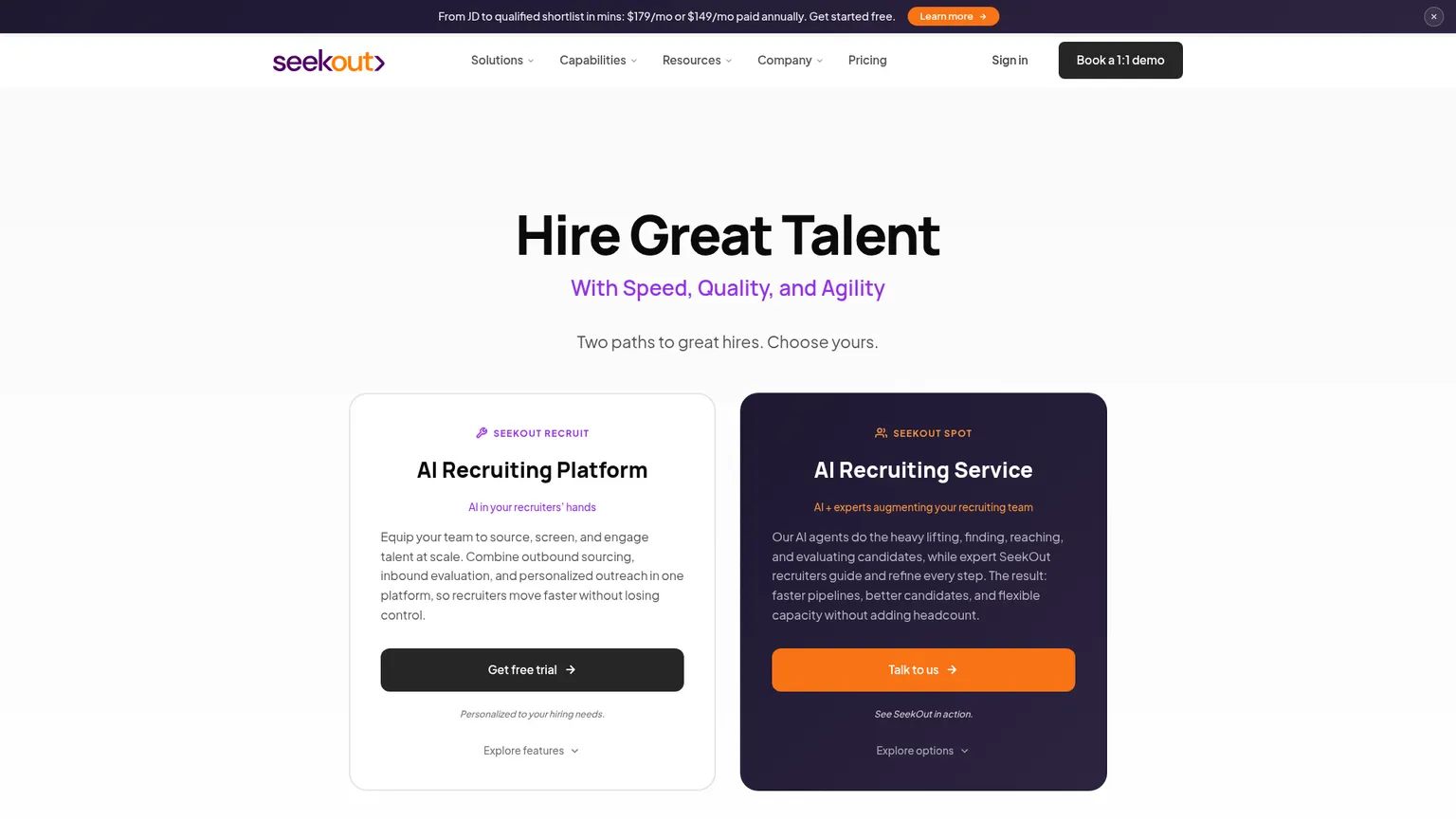 SeekOut talent search screenshot