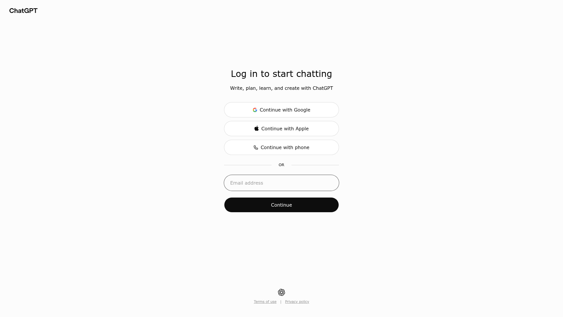 ChatGPT Search interface with web search