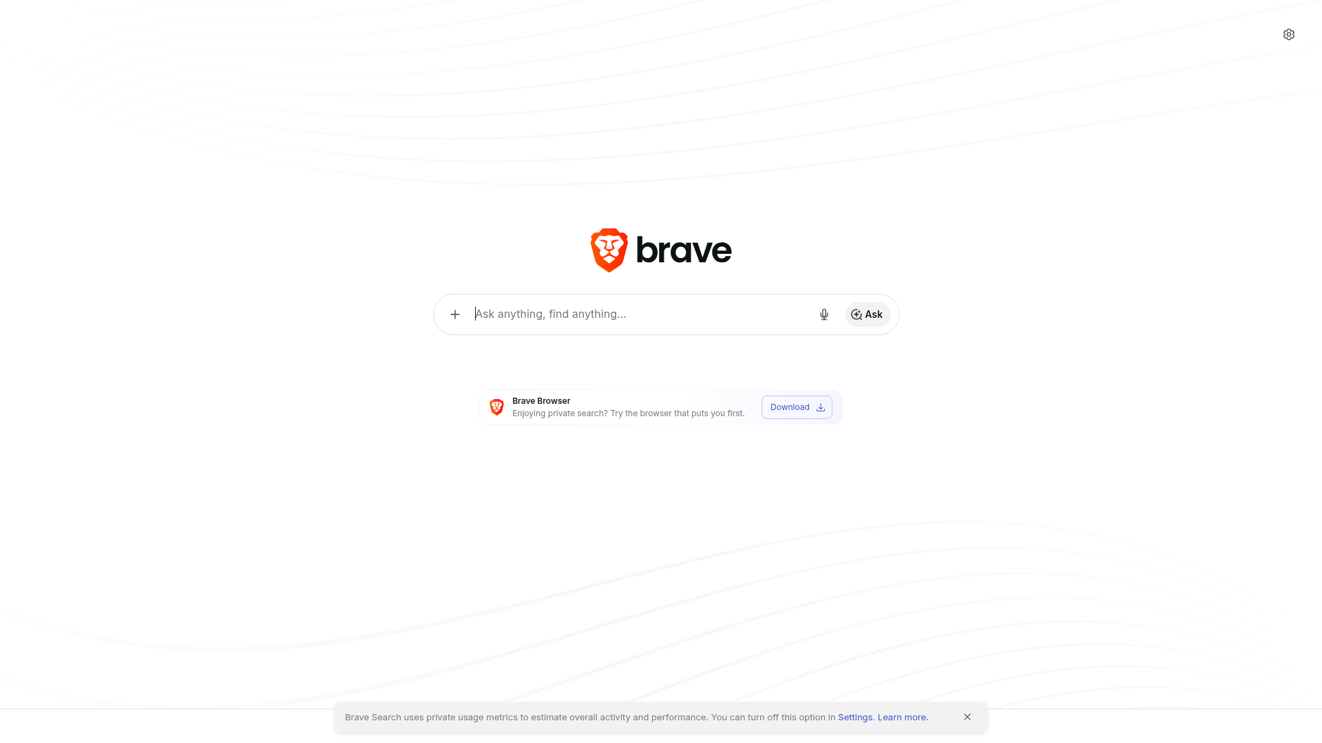 Brave Search private search interface