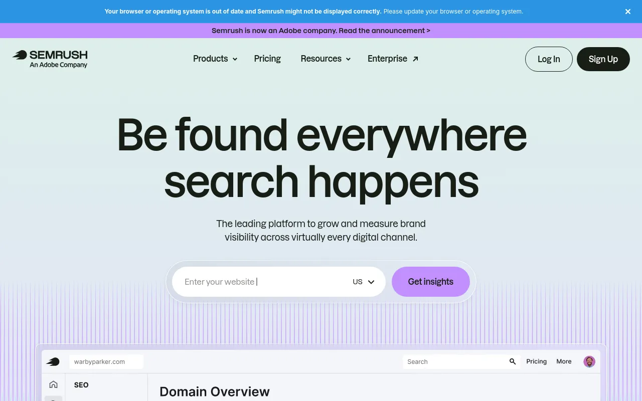 Semrush keyword research dashboard screenshot