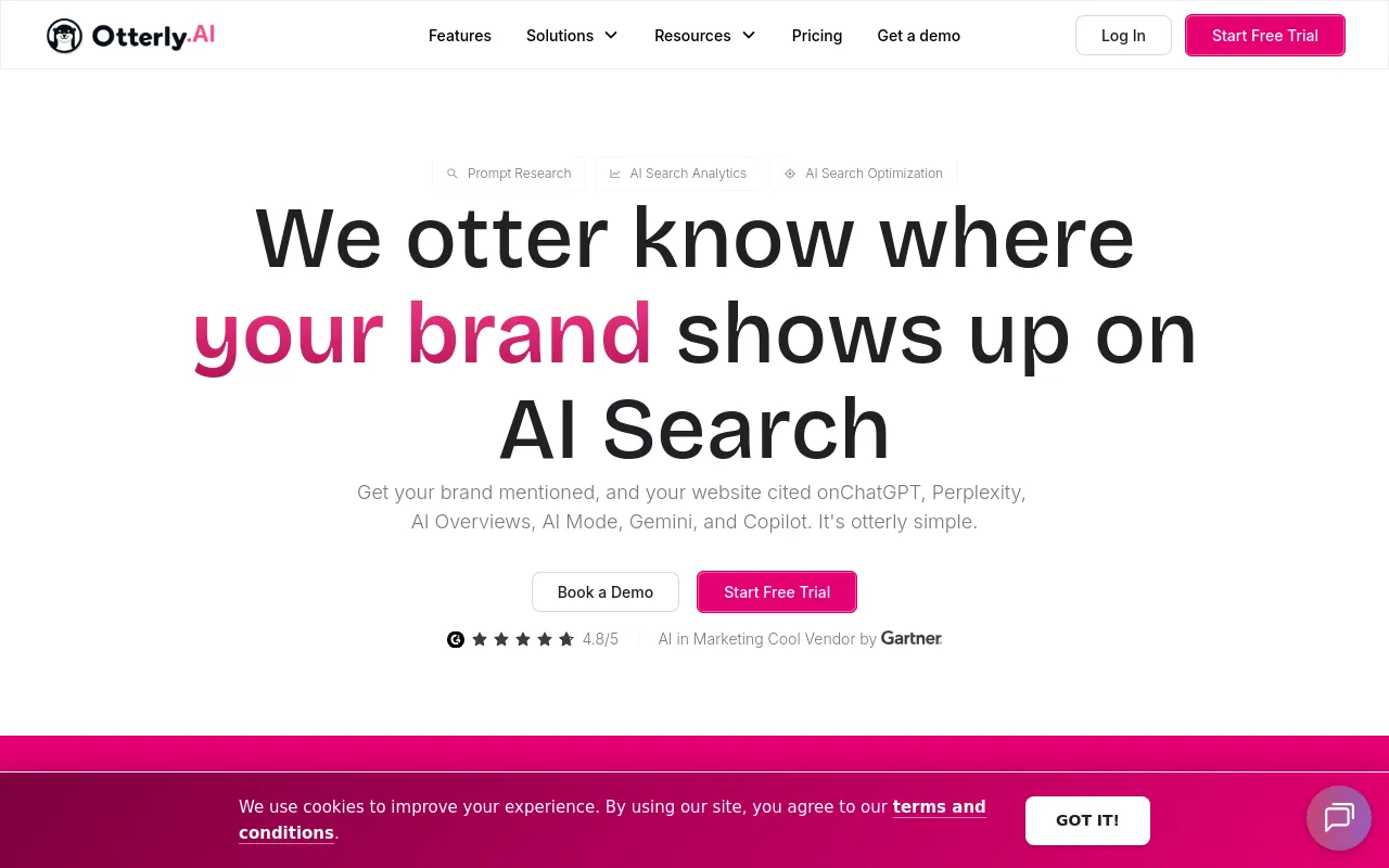 Otterly.ai AI search rank tracking screenshot