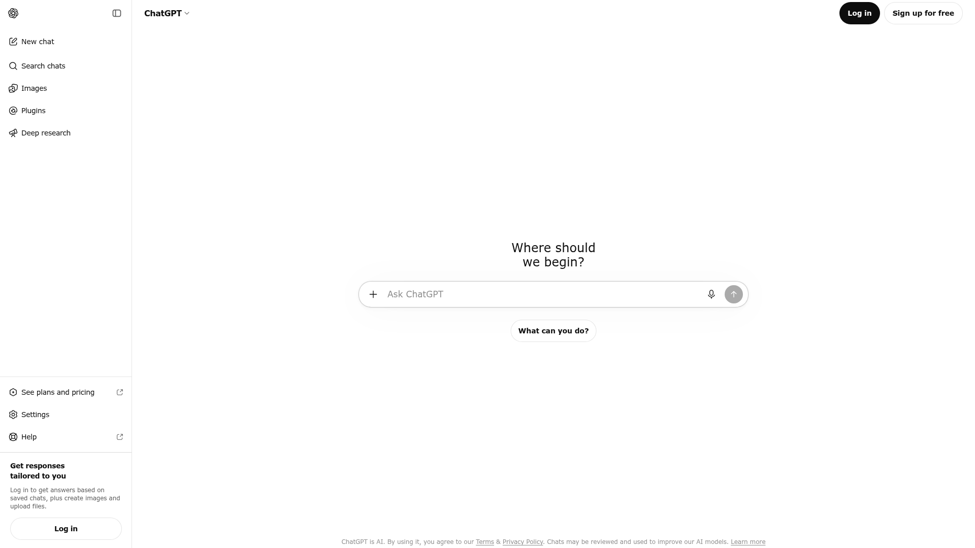 ChatGPT home screen where students can start Study Mode