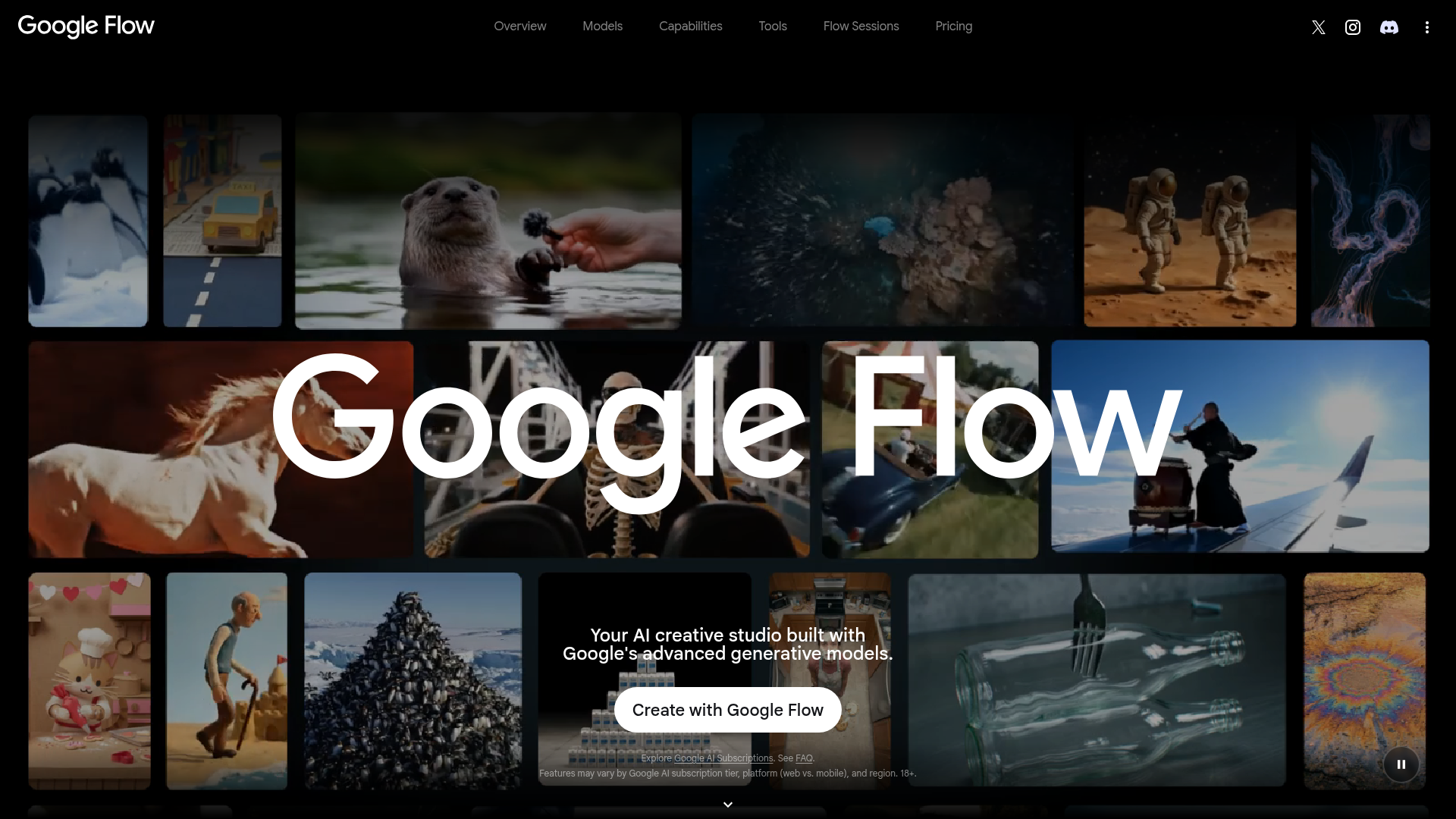 Google Flow creative video workspace with Veo 3.1