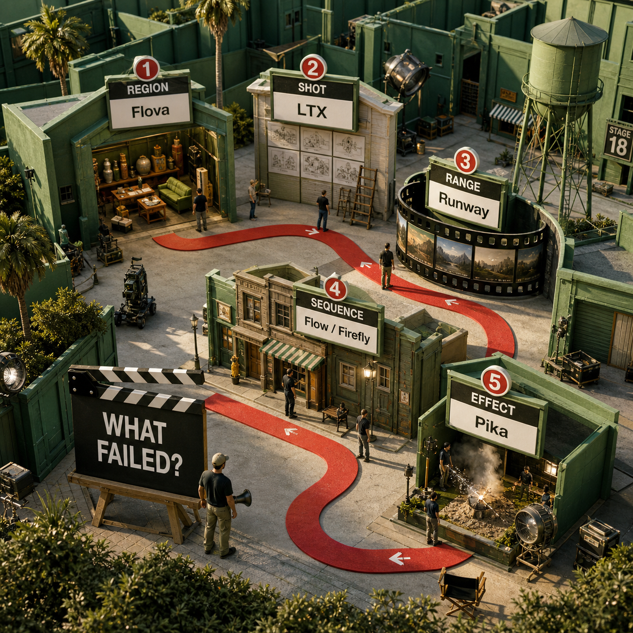 Decision path matching the failed video unit to Flova, LTX Studio, Runway, Google Flow, Adobe Firefly, or Pika