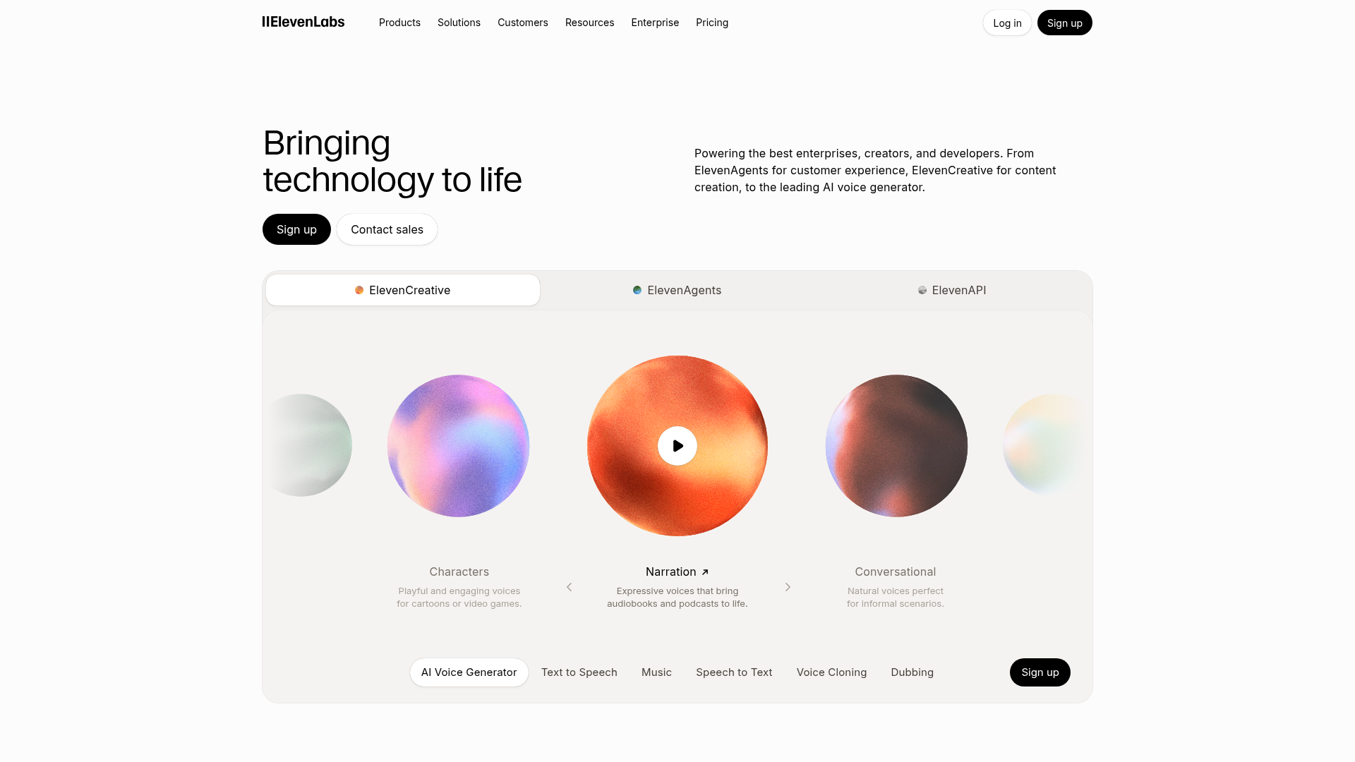ElevenLabs AI voice and dubbing platform