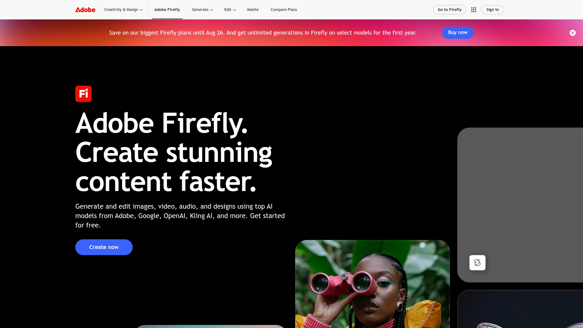 Adobe Firefly generative media workspace