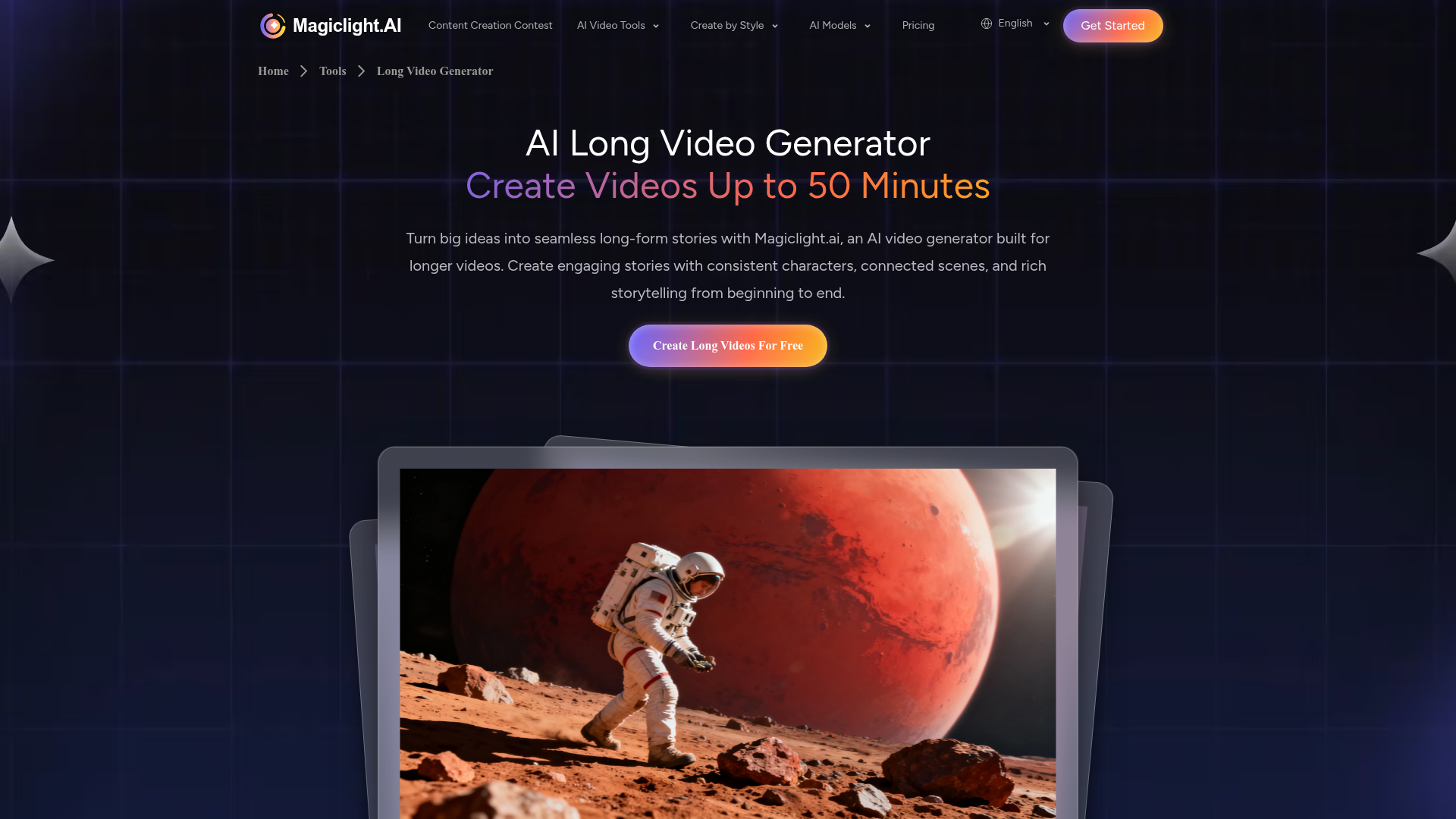 MagicLight long-form AI video generator