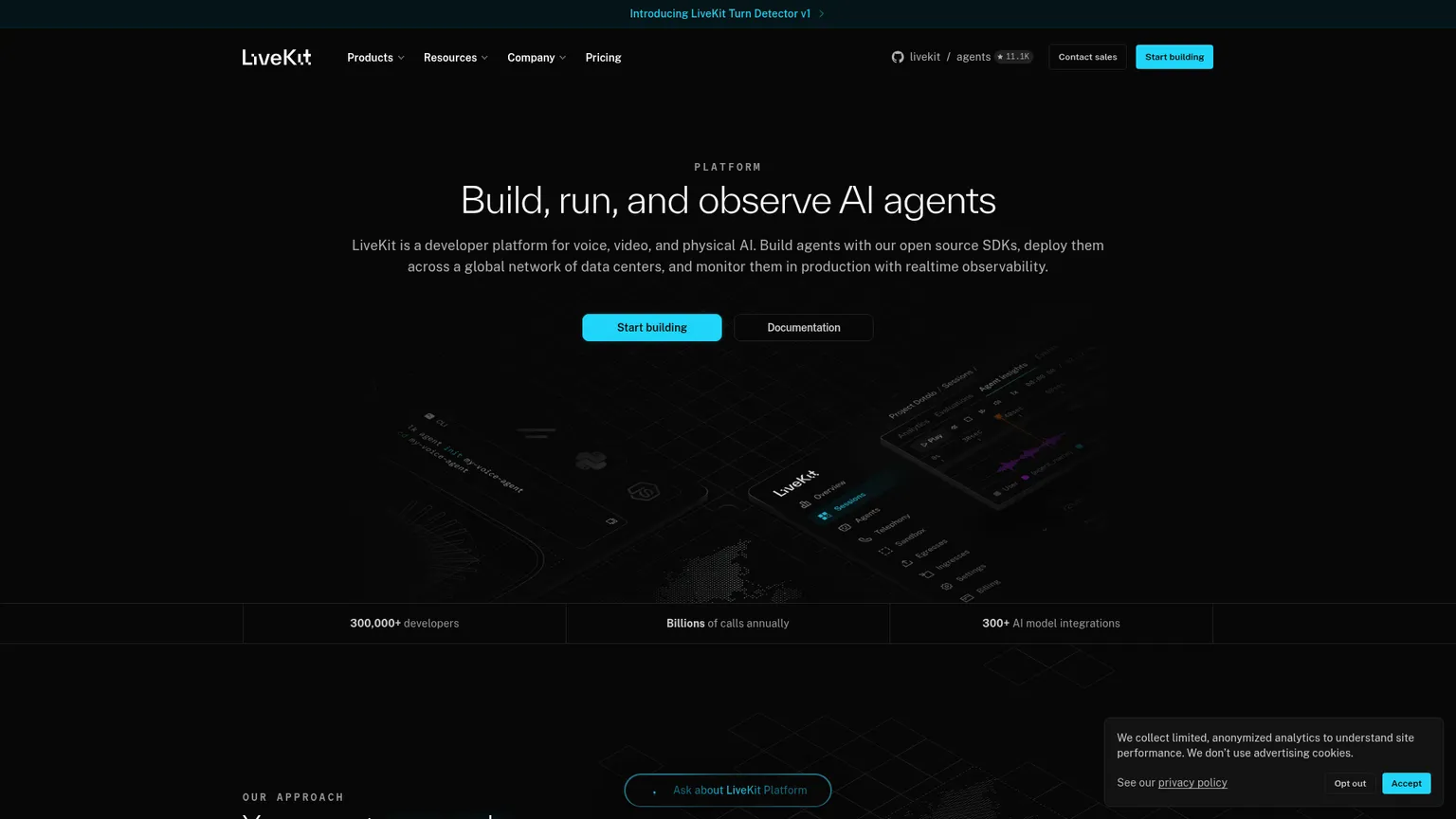 Screenshot von LiveKit Agents