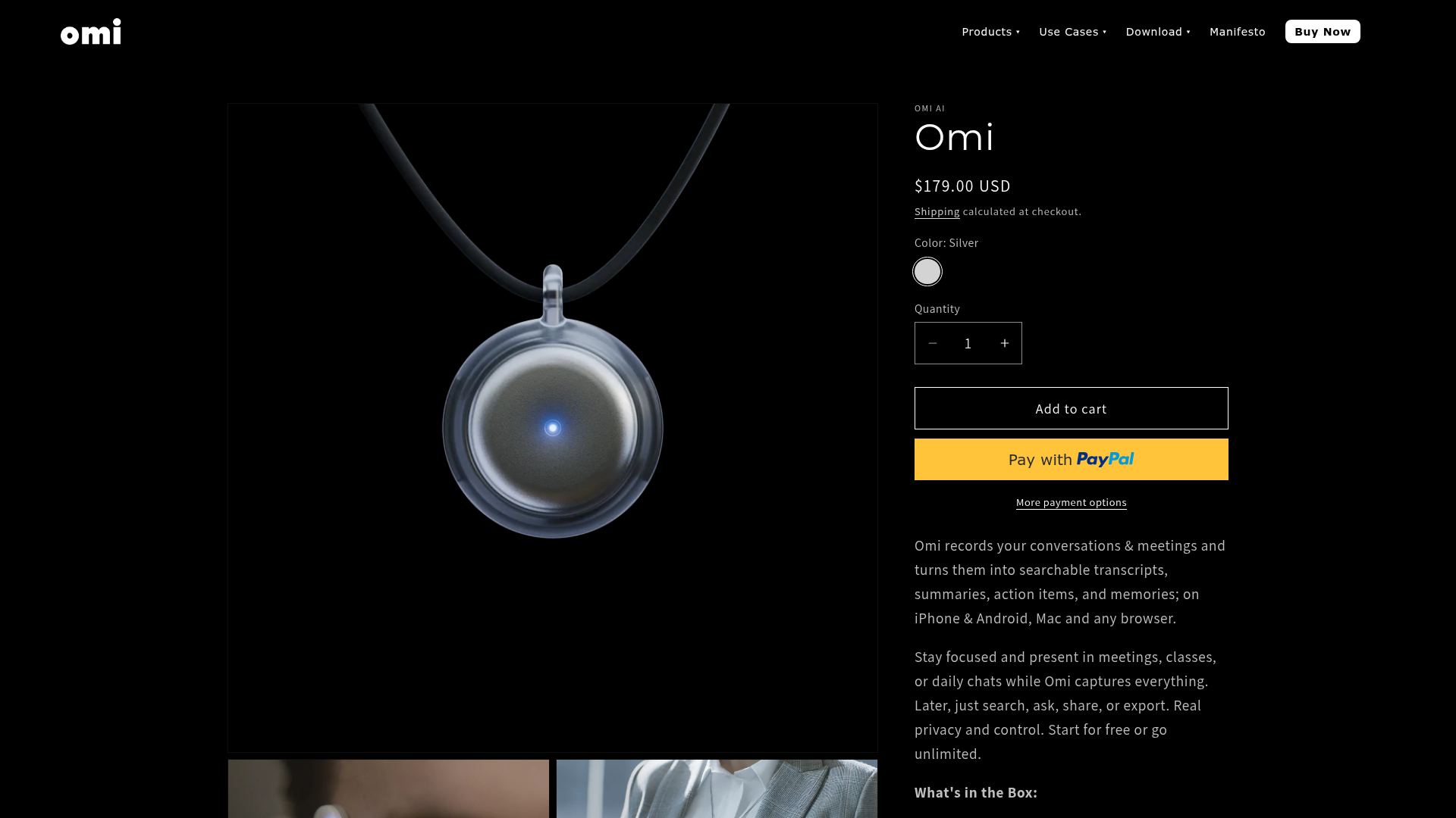 Omi wearable product, features, and current price