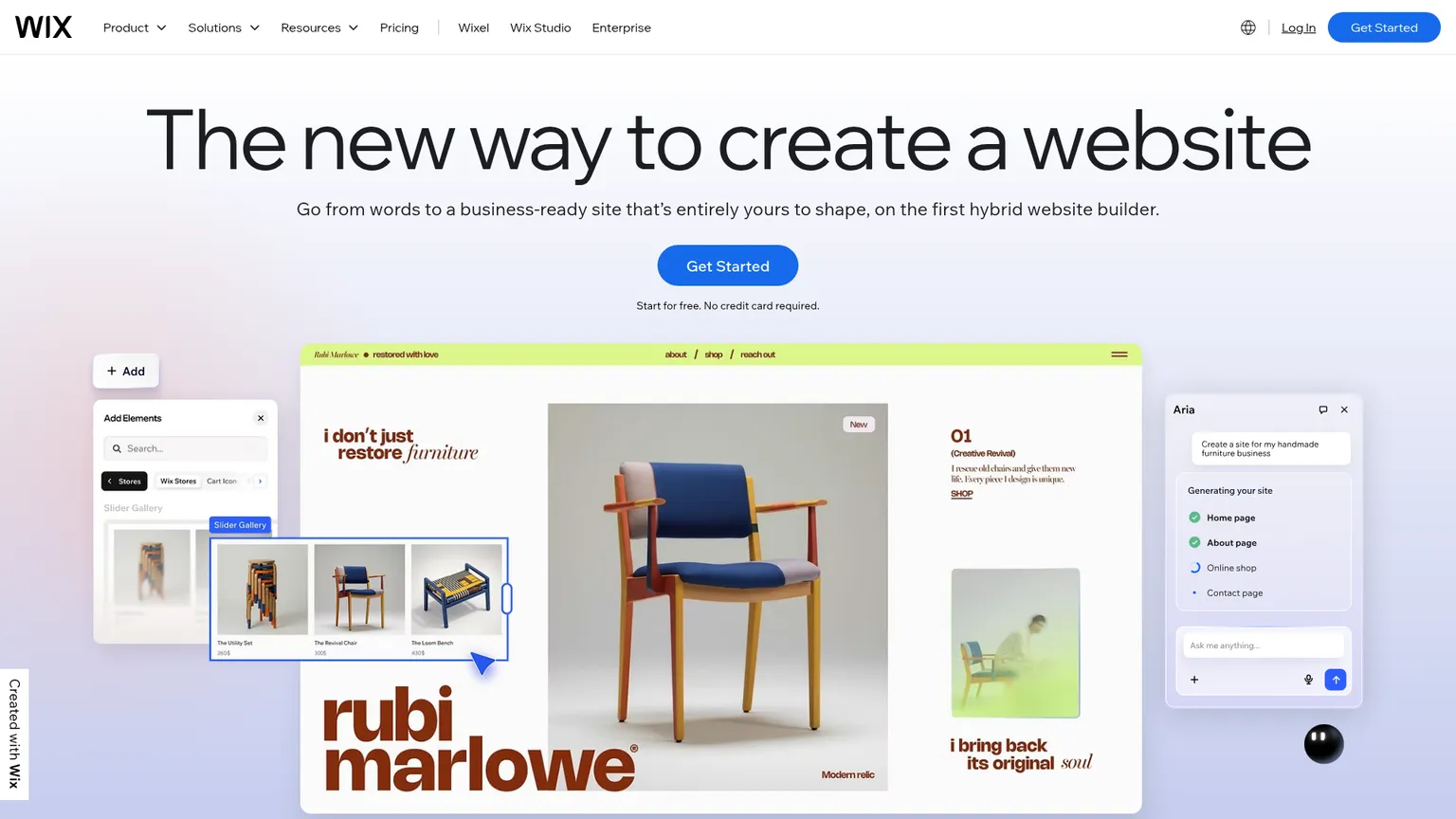 Wix homepage