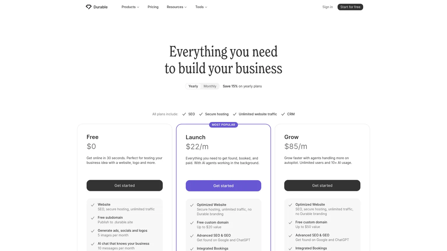 Durable pricing