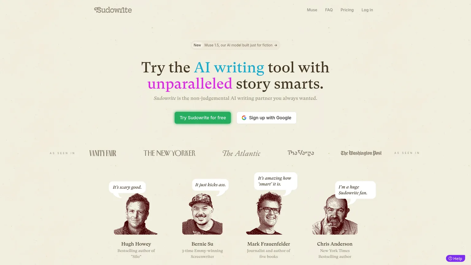 لقطة شاشة من Sudowrite