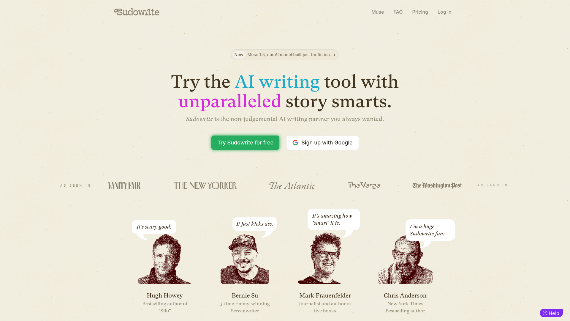 Sudowrite screenshot