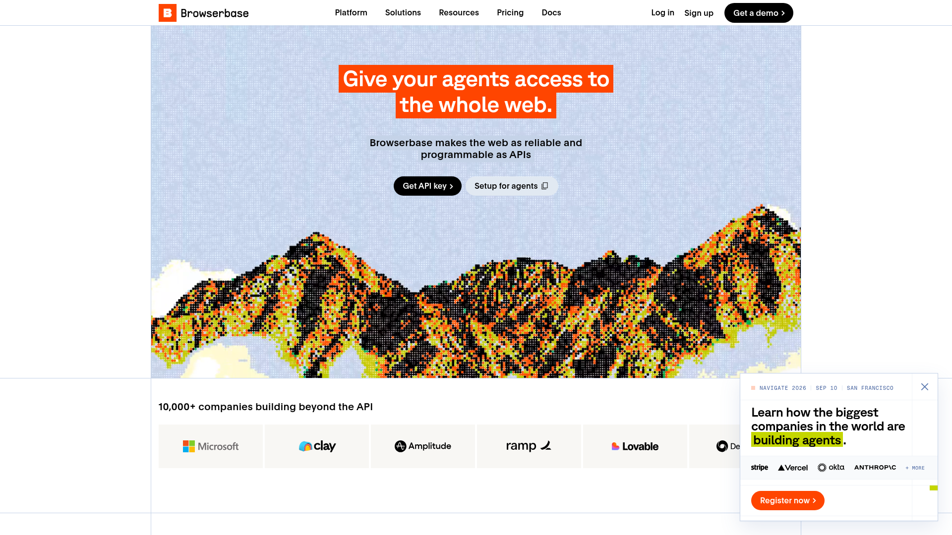 Browserbase cloud browser platform homepage