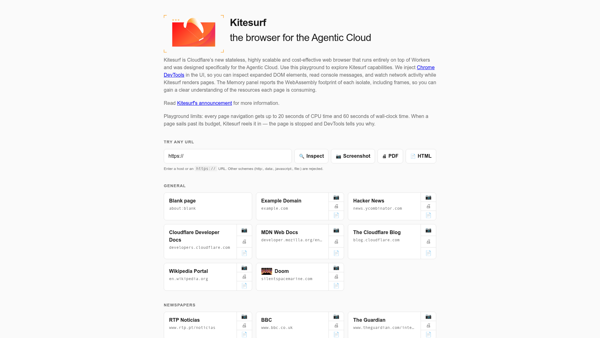 Cloudflare Kitesurf browser engine demo