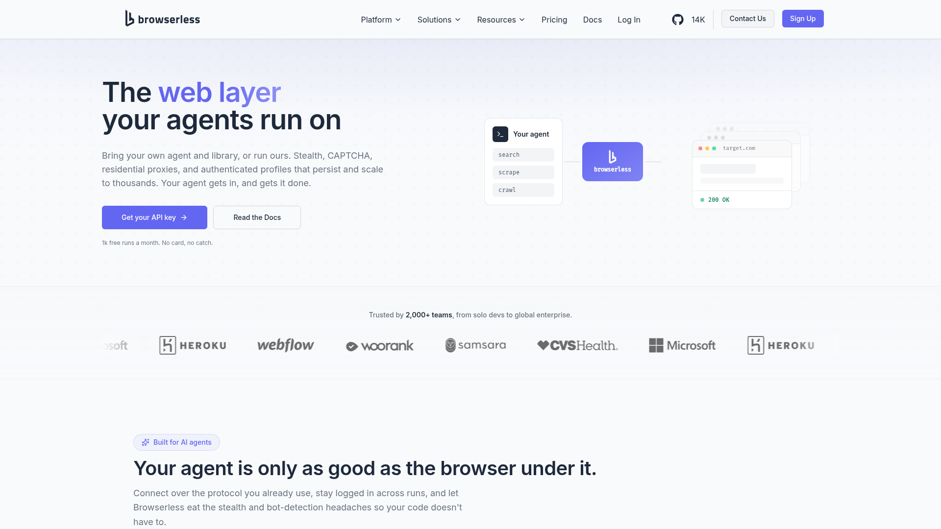 Browserless cloud browser console