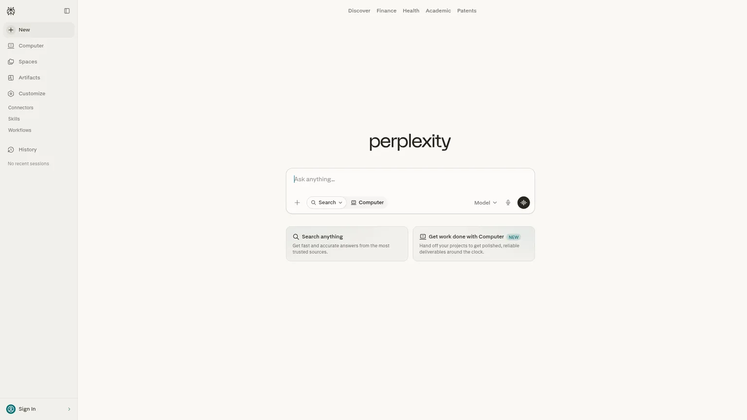 محرك الإجابات Perplexity