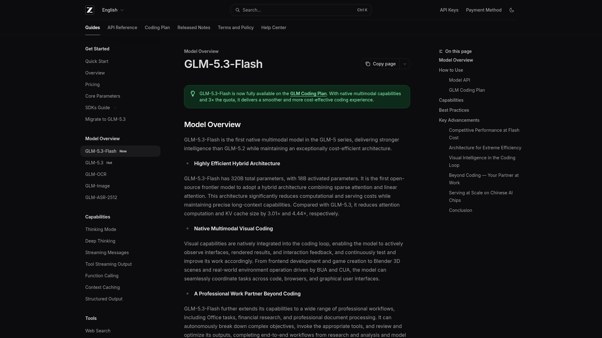 GLM-5.3-Flash official model documentation