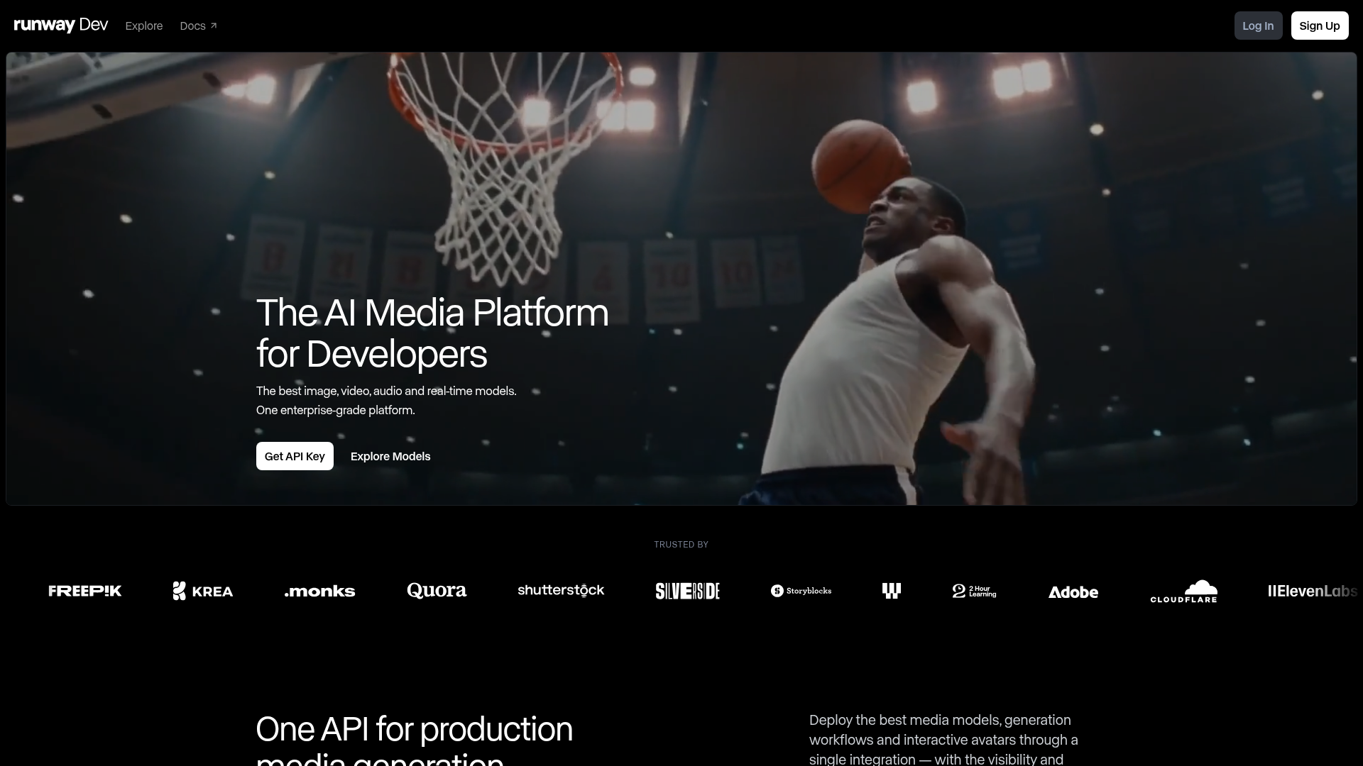 Runway developer platform model catalog